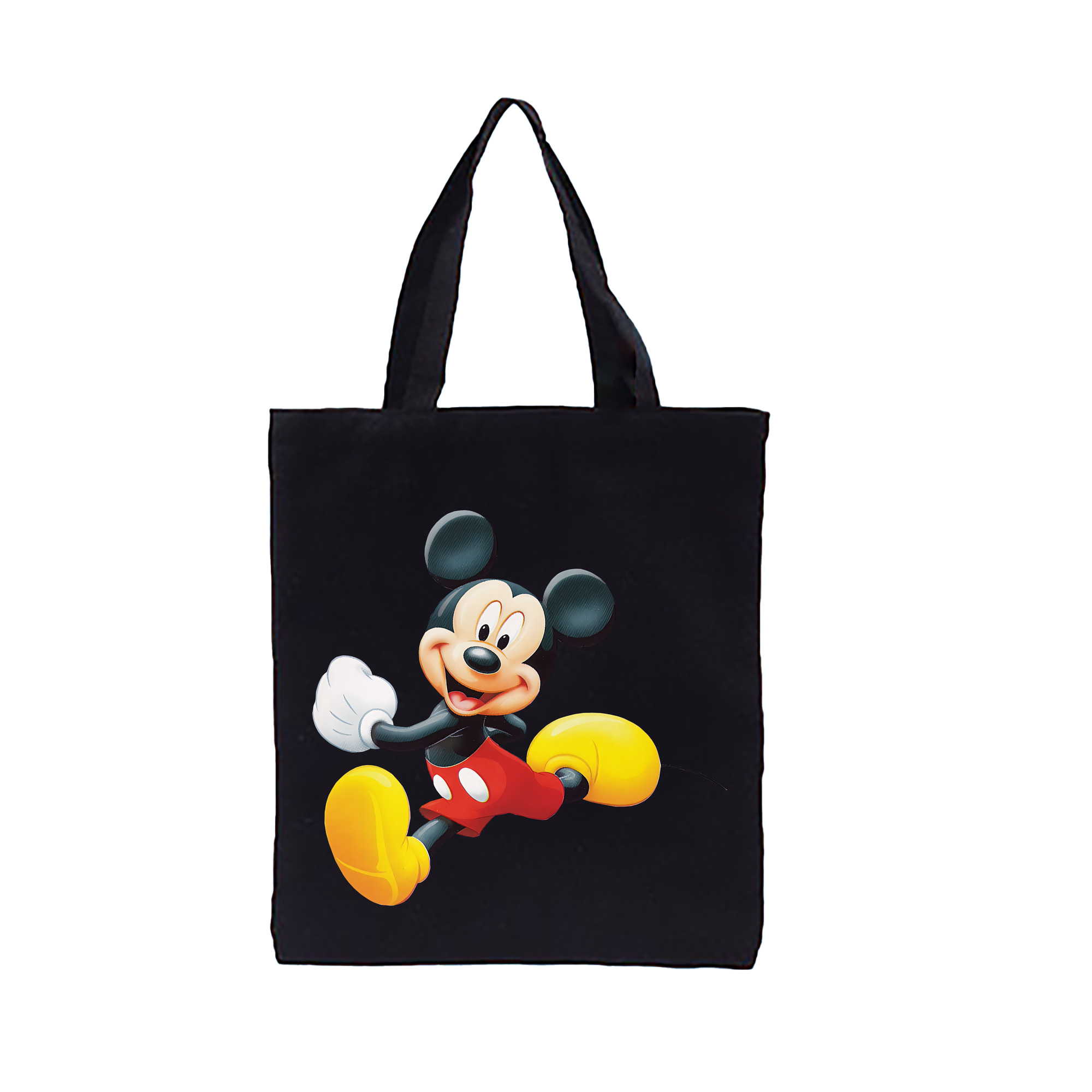 （画像用） ミッキーマウス Mickey Mouse 縦型キャンバス生地手提げバッグ　トートバッグ