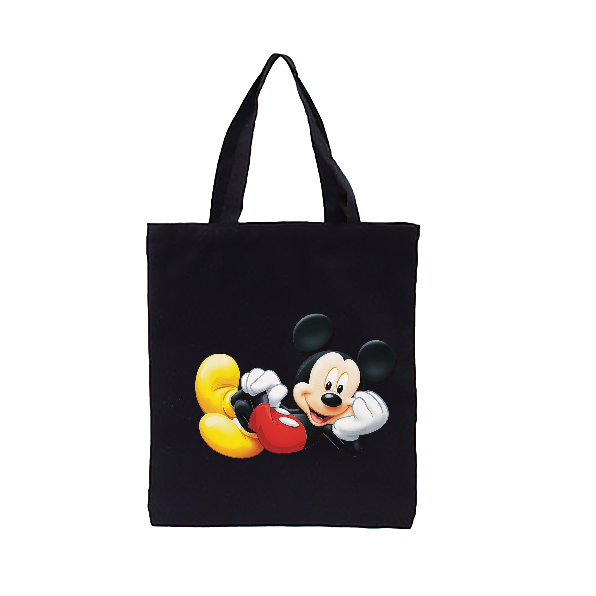 （画像用） ミッキーマウス Mickey Mouse 縦型キャンバス生地手提げバッグ　トートバッグ