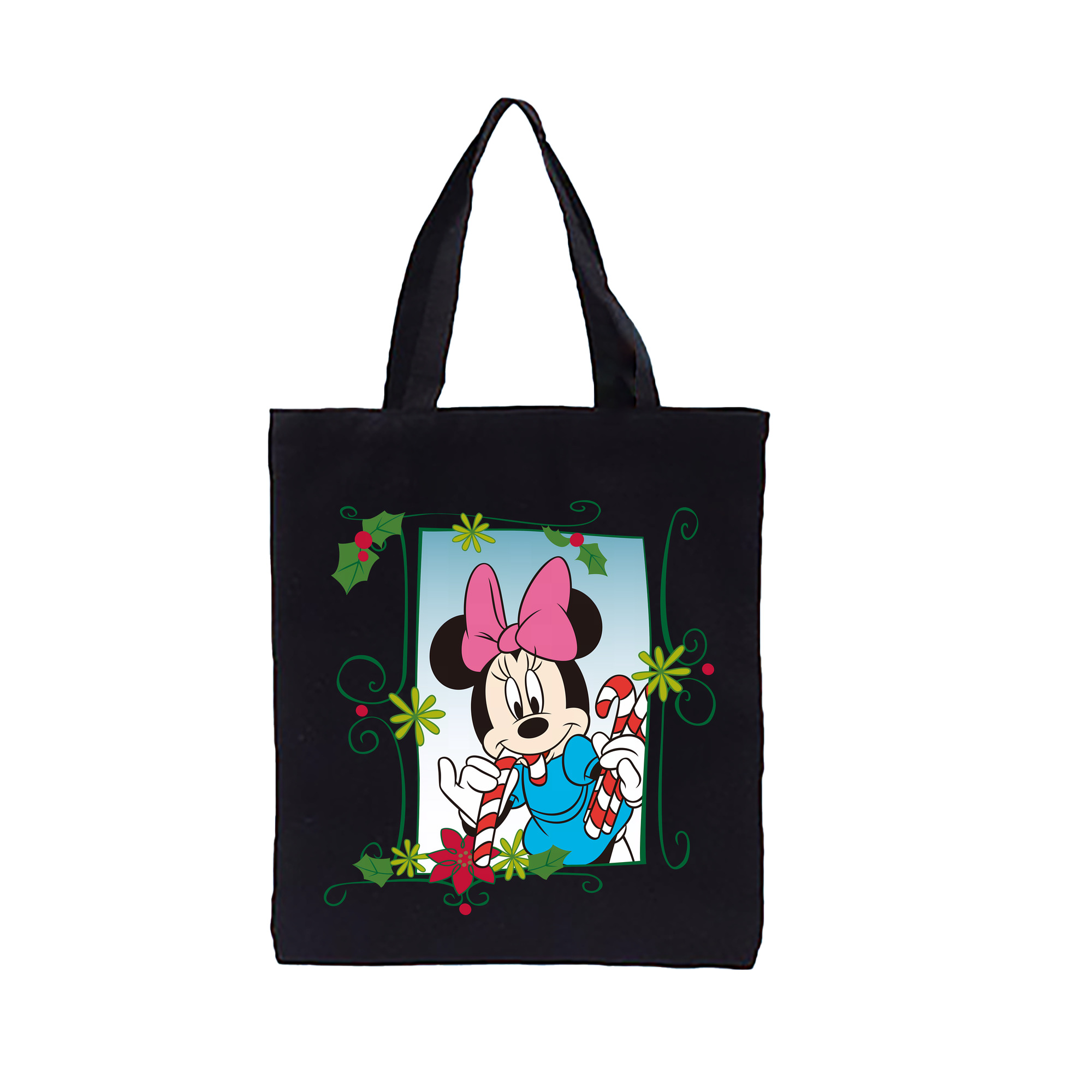 （画像用） ミッキーマウス Mickey Mouse 縦型キャンバス生地手提げバッグ　トートバッグ