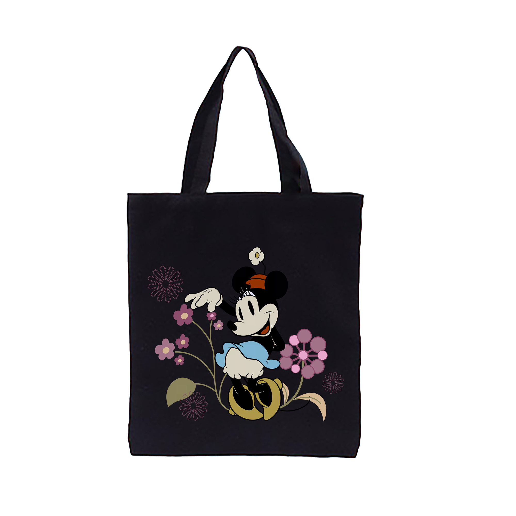 （画像用） ミッキーマウス Mickey Mouse 縦型キャンバス生地手提げバッグ　トートバッグ