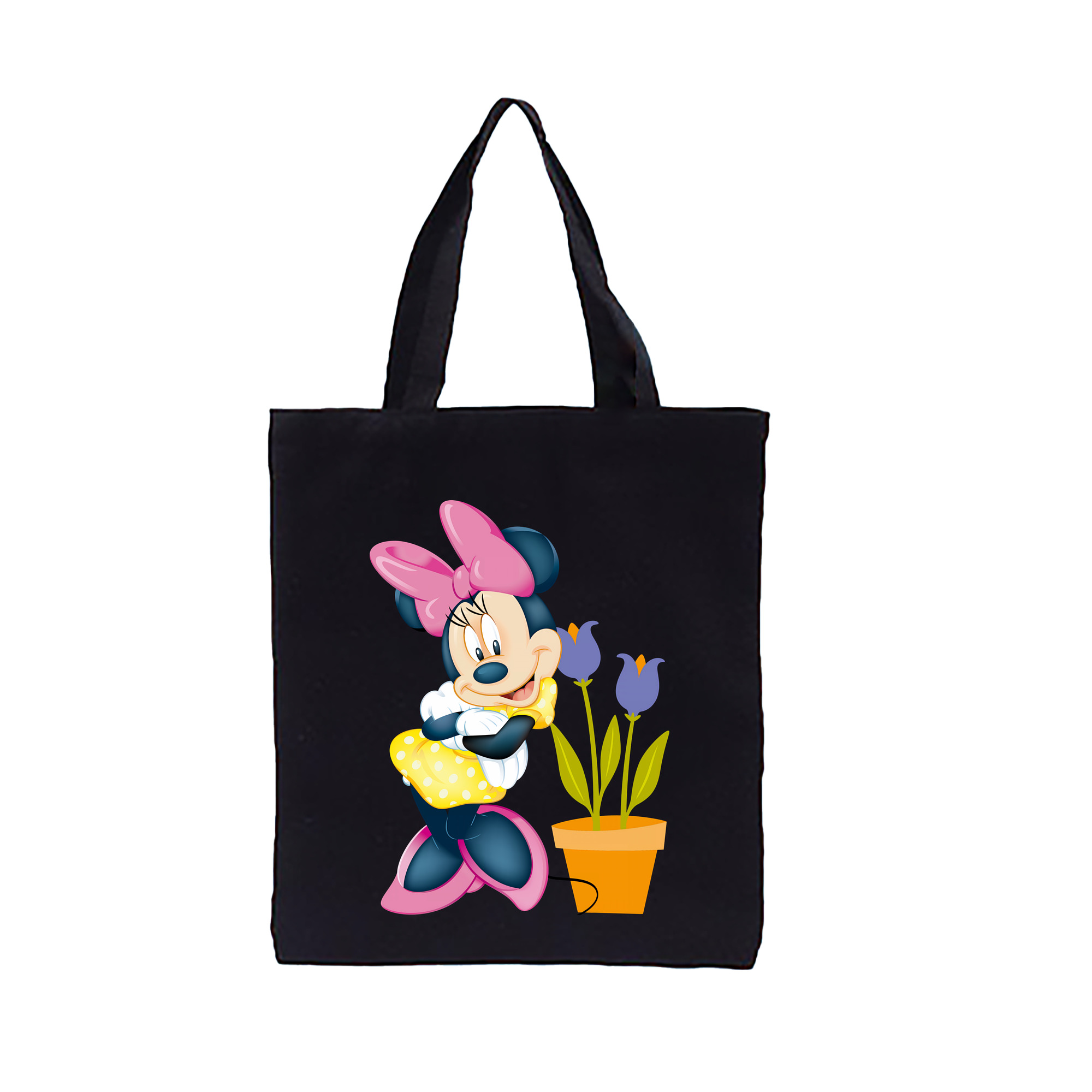 （画像用） ミッキーマウス Mickey Mouse 縦型キャンバス生地手提げバッグ　トートバッグ