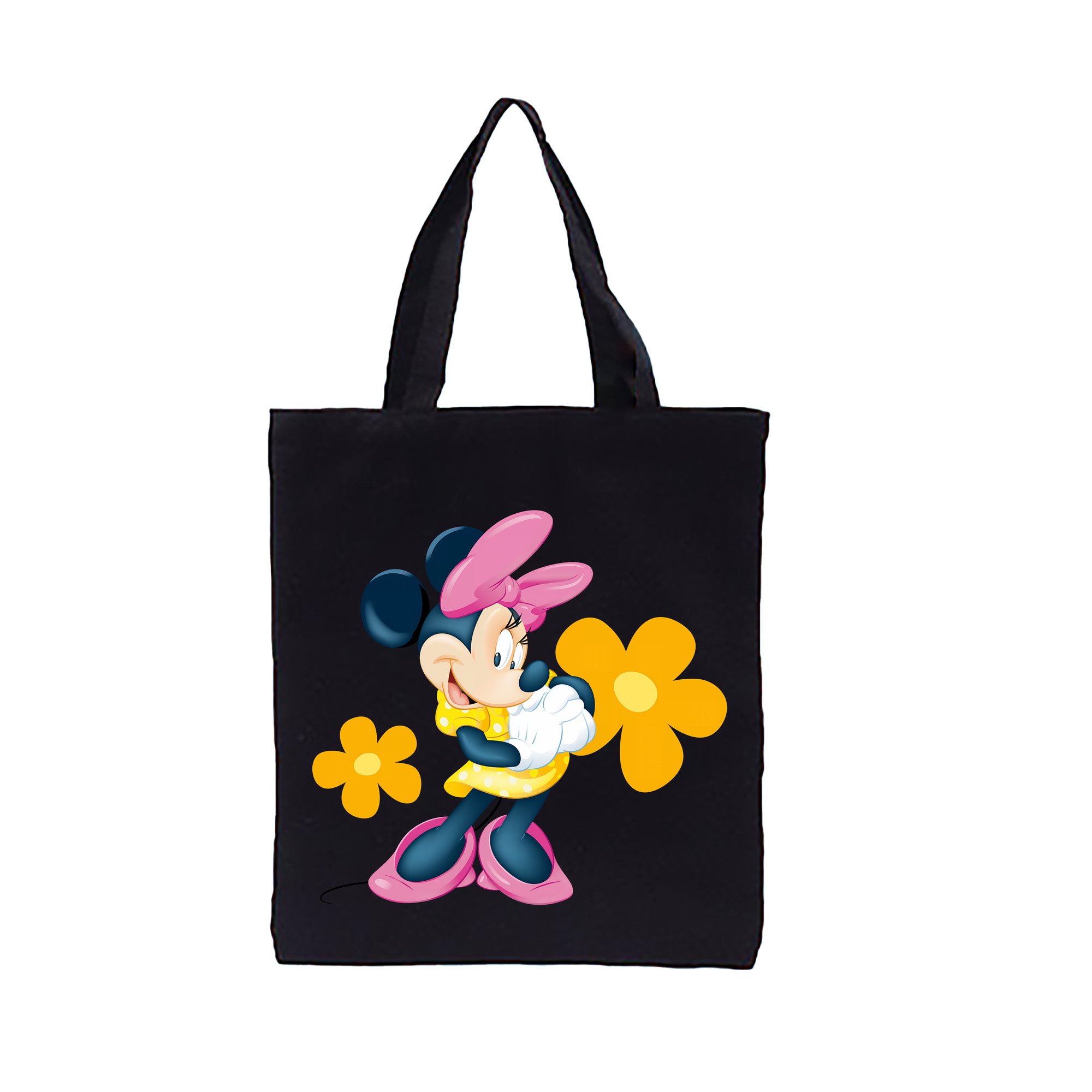 （画像用） ミッキーマウス Mickey Mouse 縦型キャンバス生地手提げバッグ　トートバッグ
