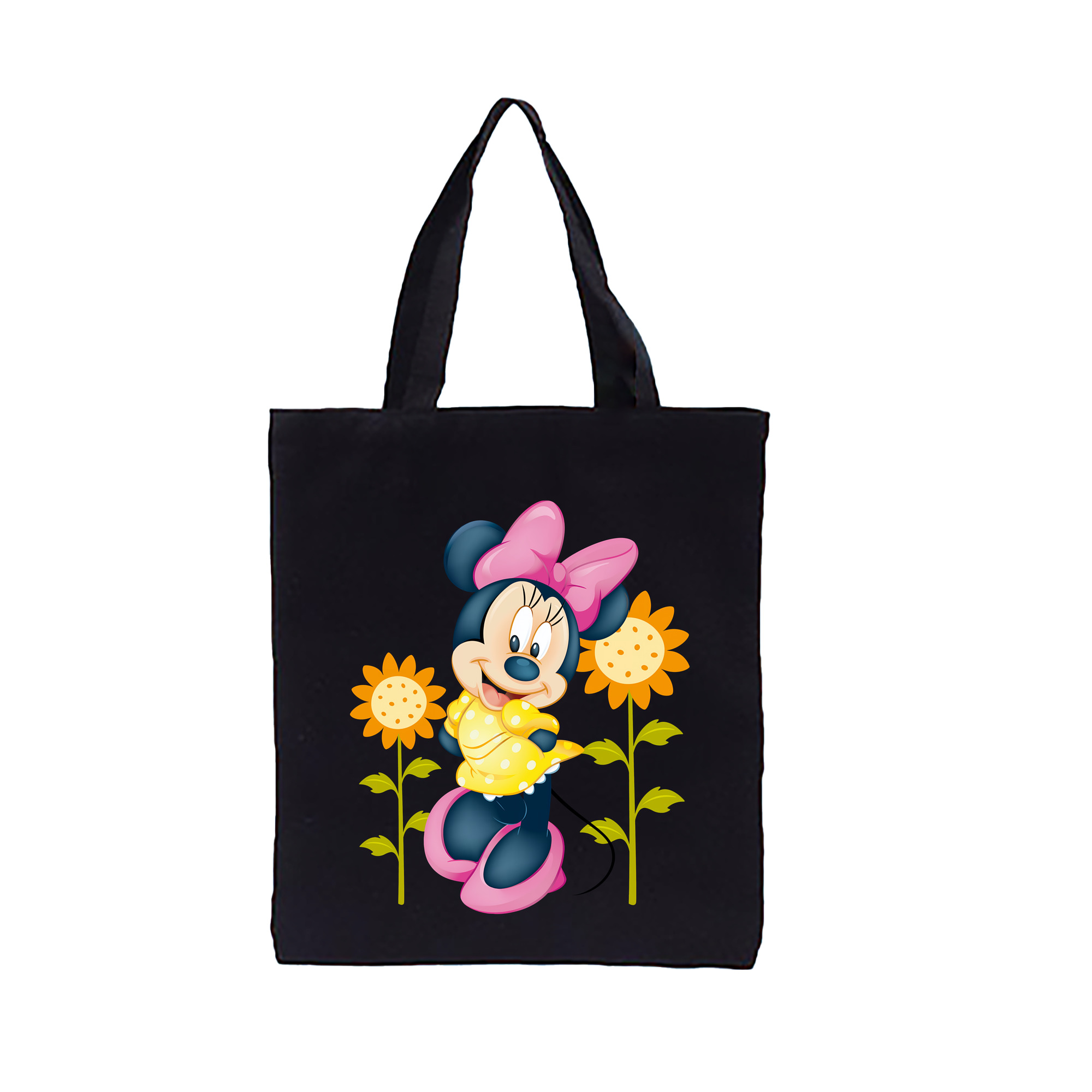 （画像用） ミッキーマウス Mickey Mouse 縦型キャンバス生地手提げバッグ　トートバッグ