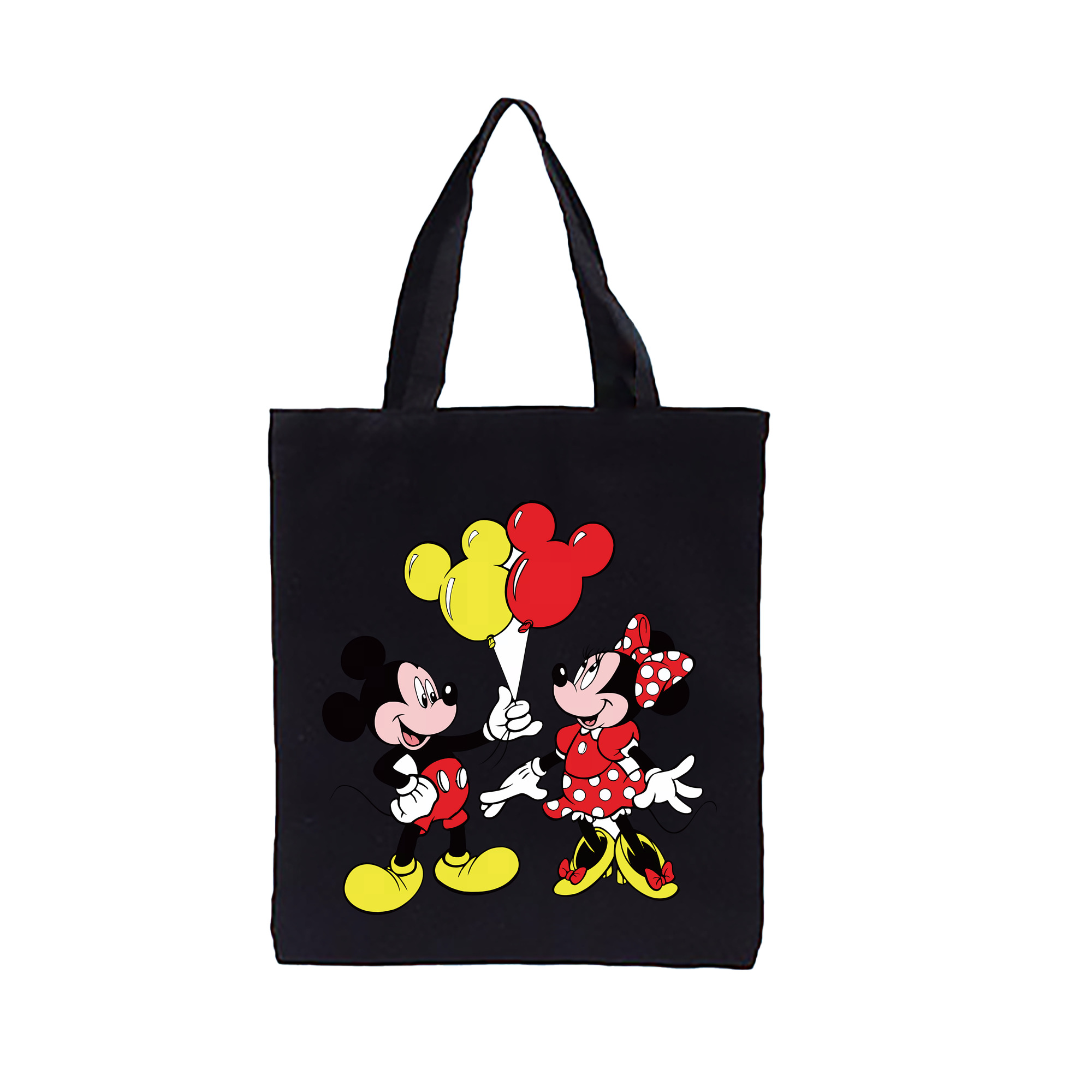 （画像用） ミッキーマウス Mickey Mouse 縦型キャンバス生地手提げバッグ　トートバッグ