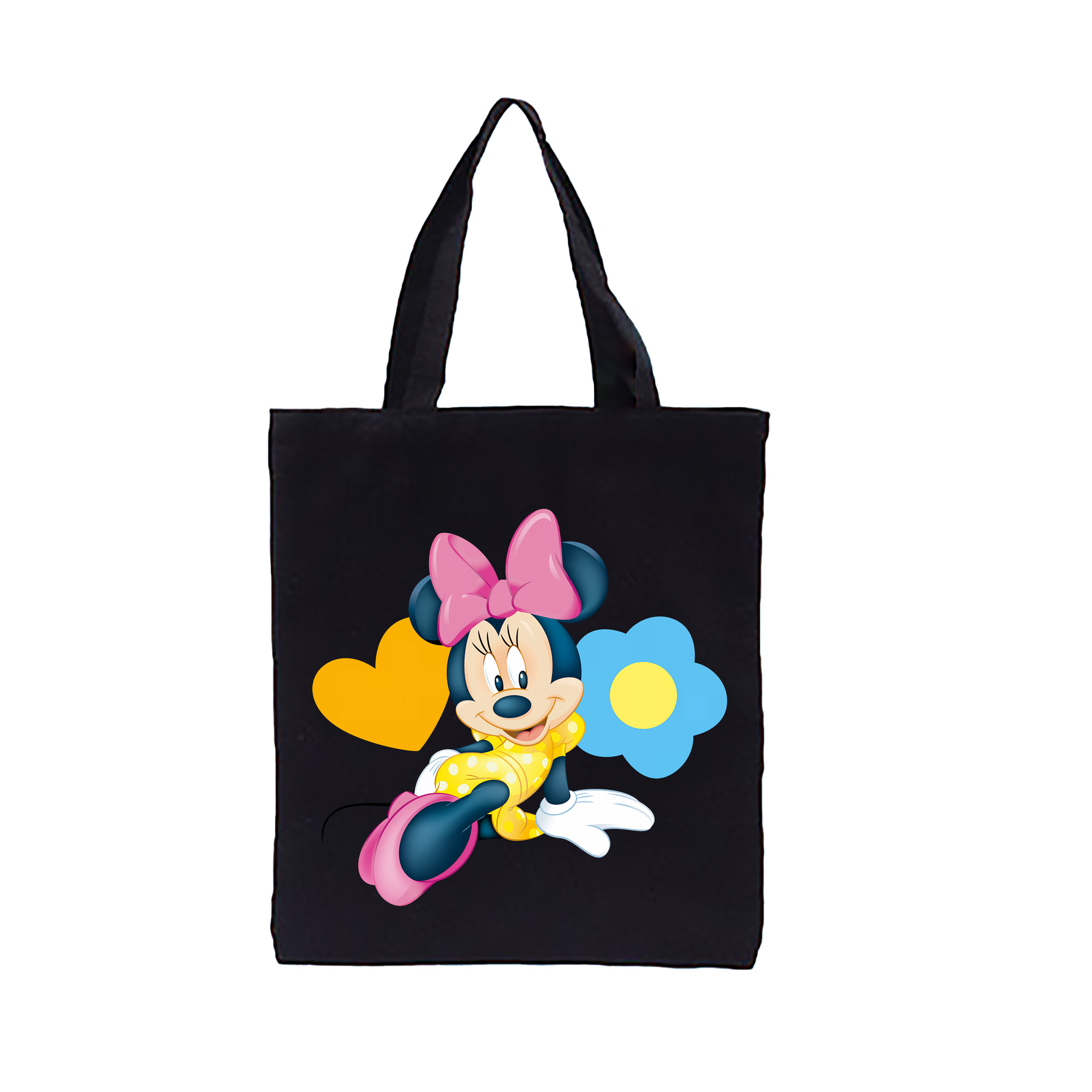 （画像用） ミッキーマウス Mickey Mouse 縦型キャンバス生地手提げバッグ　トートバッグ