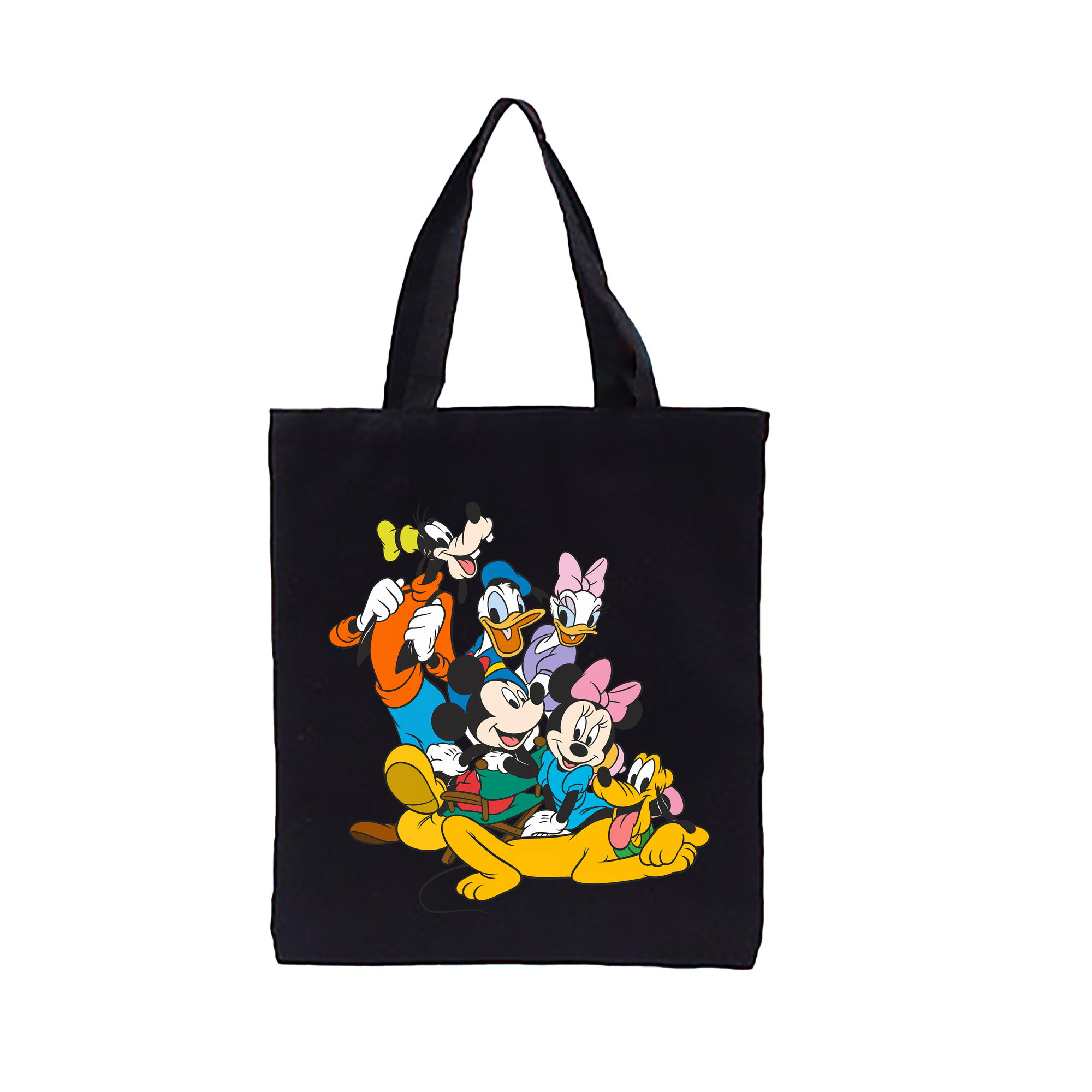 （画像用） ミッキーマウス Mickey Mouse 縦型キャンバス生地手提げバッグ　トートバッグ