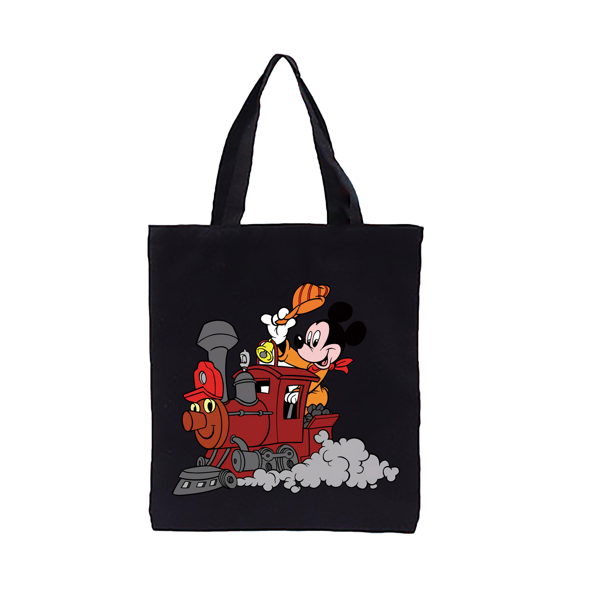 （画像用） ミッキーマウス Mickey Mouse 縦型キャンバス生地手提げバッグ　トートバッグ