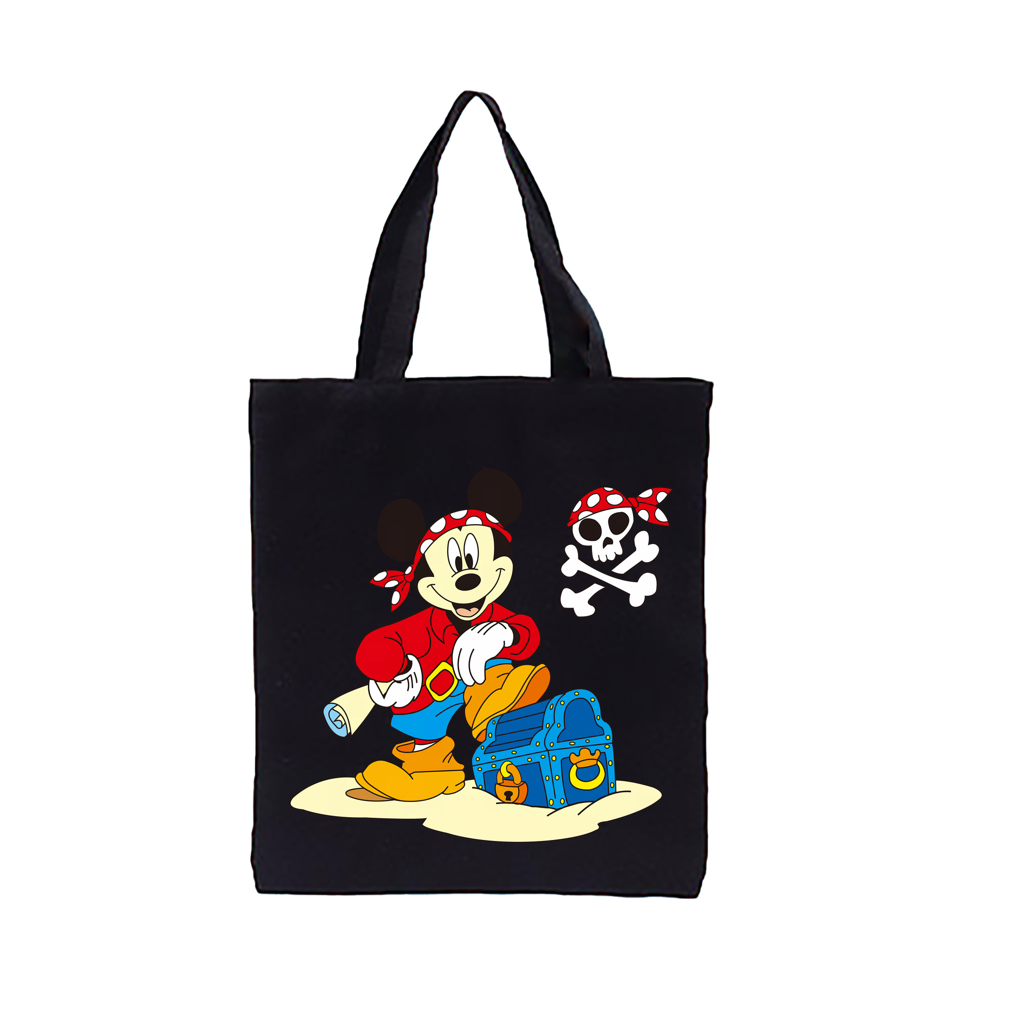 （画像用） ミッキーマウス Mickey Mouse 縦型キャンバス生地手提げバッグ　トートバッグ