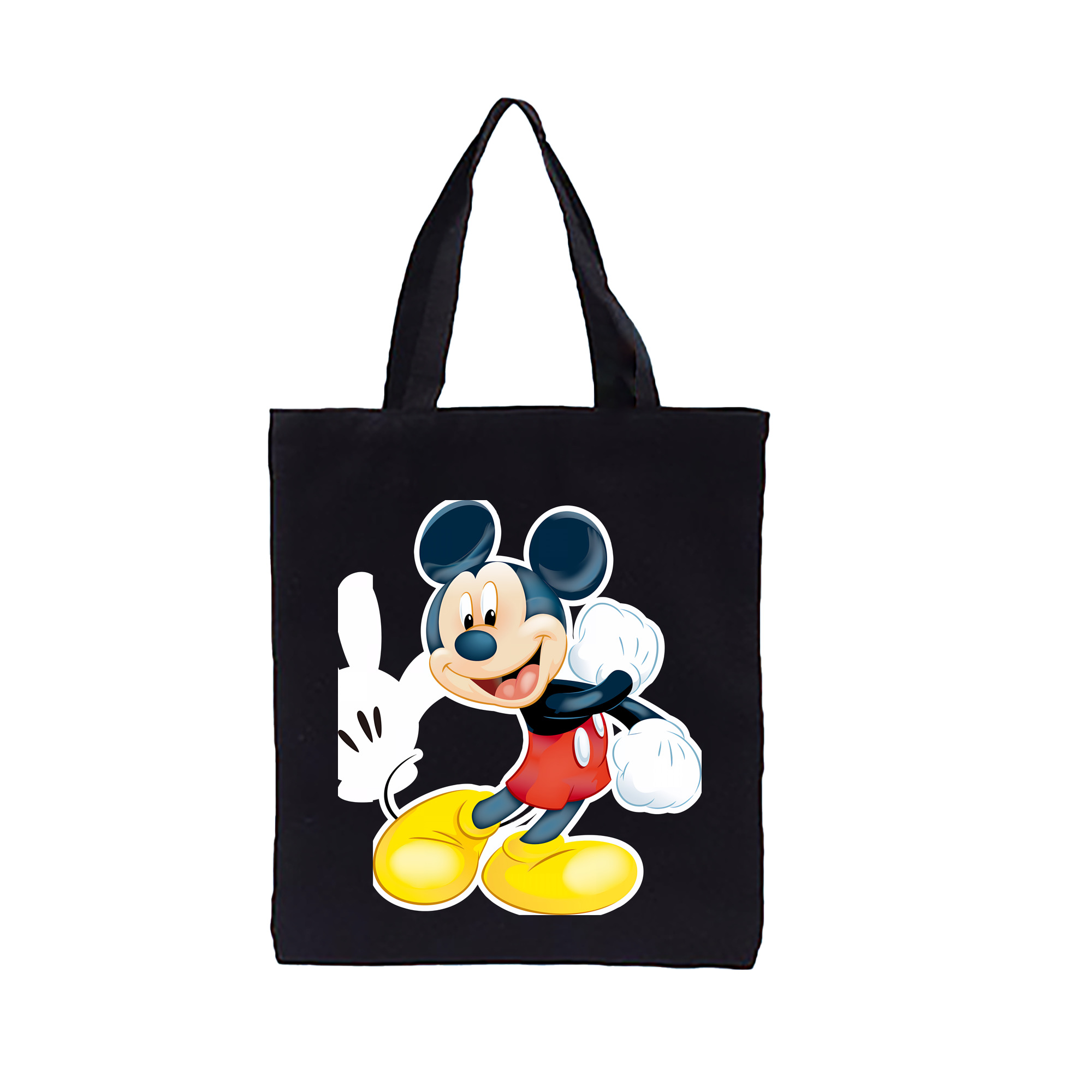 （画像用） ミッキーマウス Mickey Mouse 縦型キャンバス生地手提げバッグ　トートバッグ