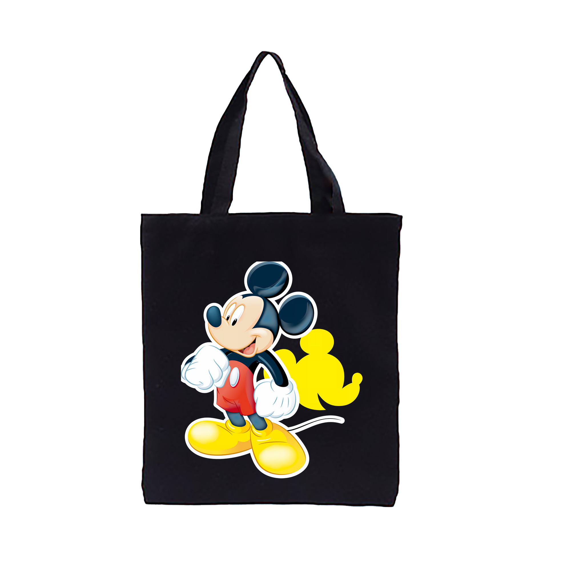 （画像用） ミッキーマウス Mickey Mouse 縦型キャンバス生地手提げバッグ　トートバッグ