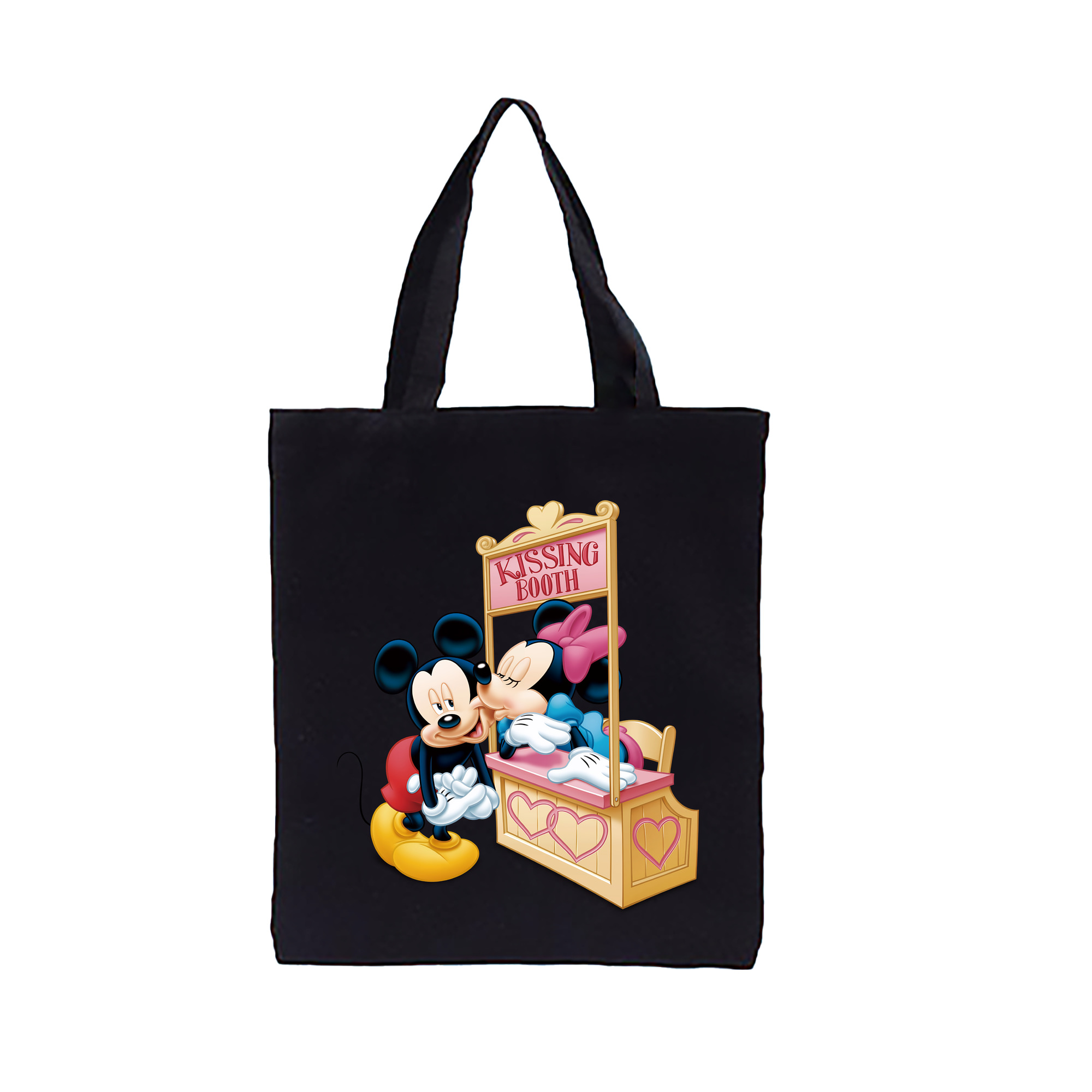 （画像用） ミッキーマウス Mickey Mouse 縦型キャンバス生地手提げバッグ　トートバッグ