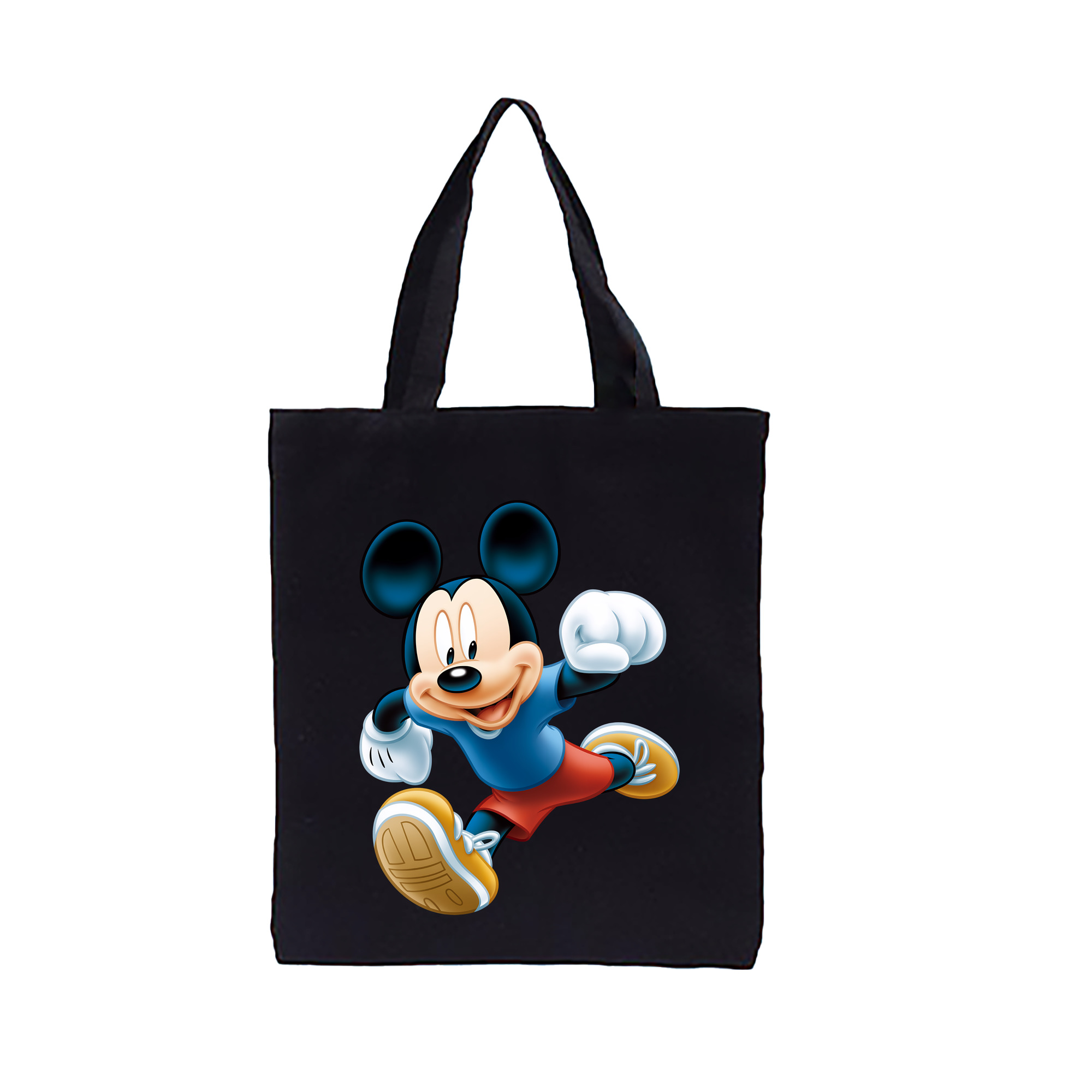 （画像用） ミッキーマウス Mickey Mouse 縦型キャンバス生地手提げバッグ　トートバッグ