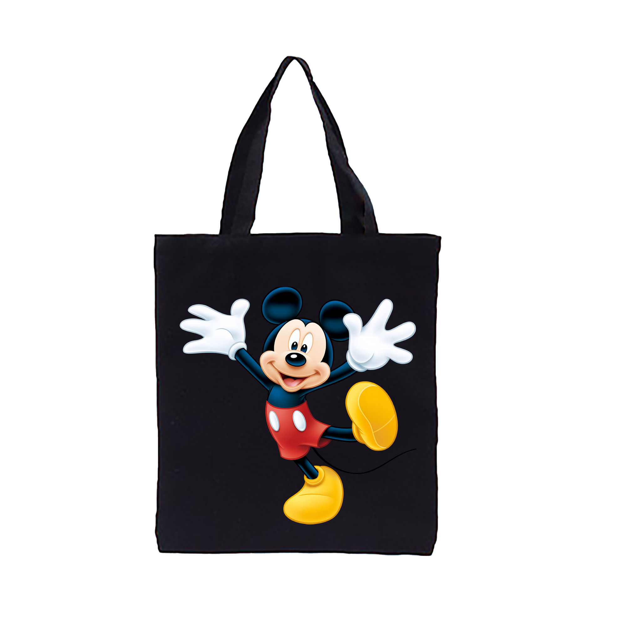 （画像用） ミッキーマウス Mickey Mouse 縦型キャンバス生地手提げバッグ　トートバッグ