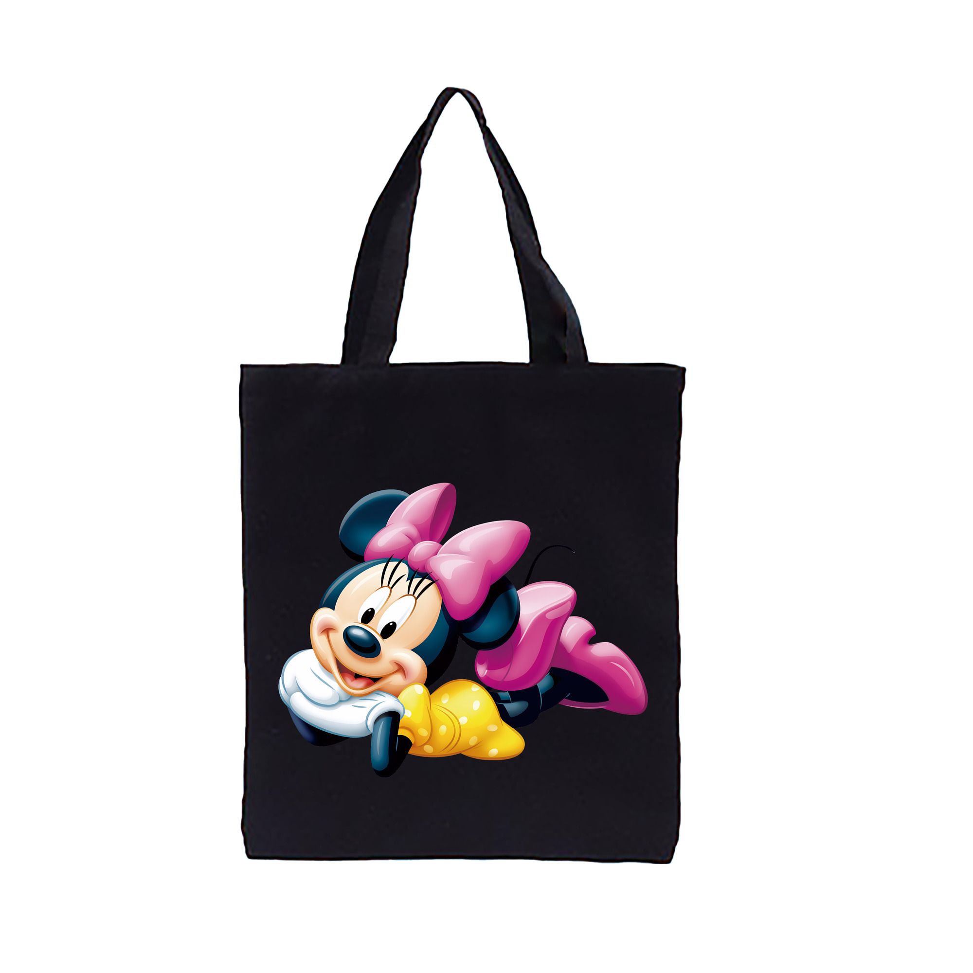 （画像用） ミッキーマウス Mickey Mouse 縦型キャンバス生地手提げバッグ　トートバッグ