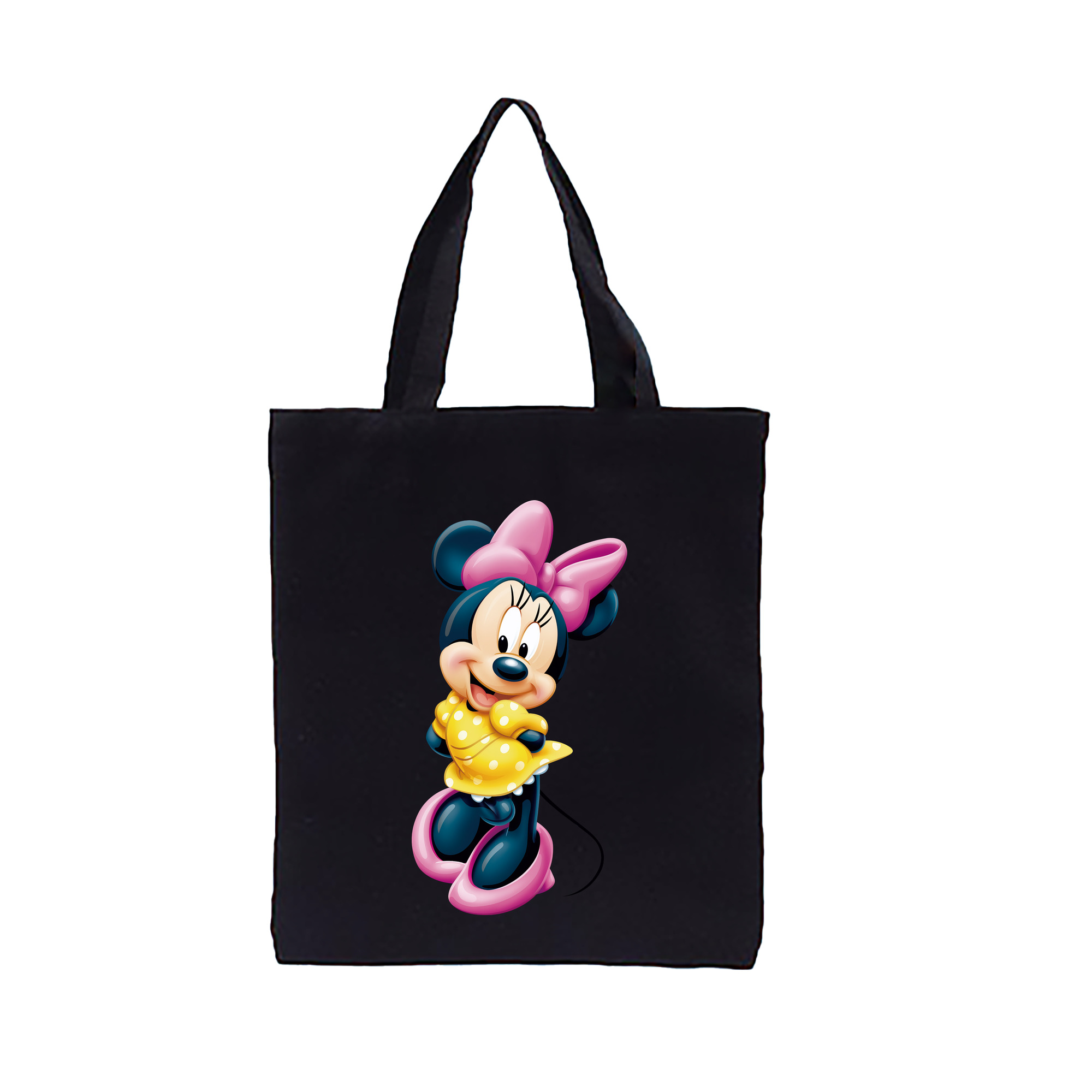 （画像用） ミッキーマウス Mickey Mouse 縦型キャンバス生地手提げバッグ　トートバッグ