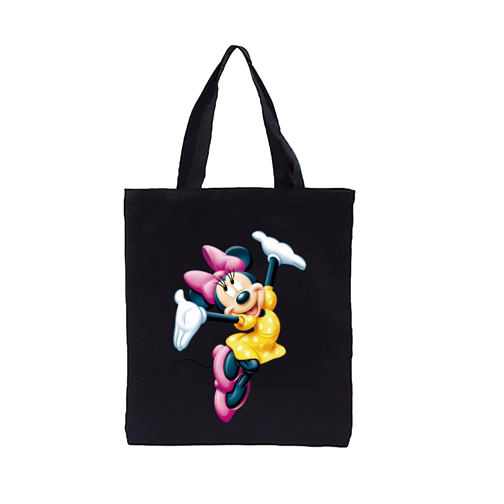 （画像用） ミッキーマウス Mickey Mouse 縦型キャンバス生地手提げバッグ　トートバッグ