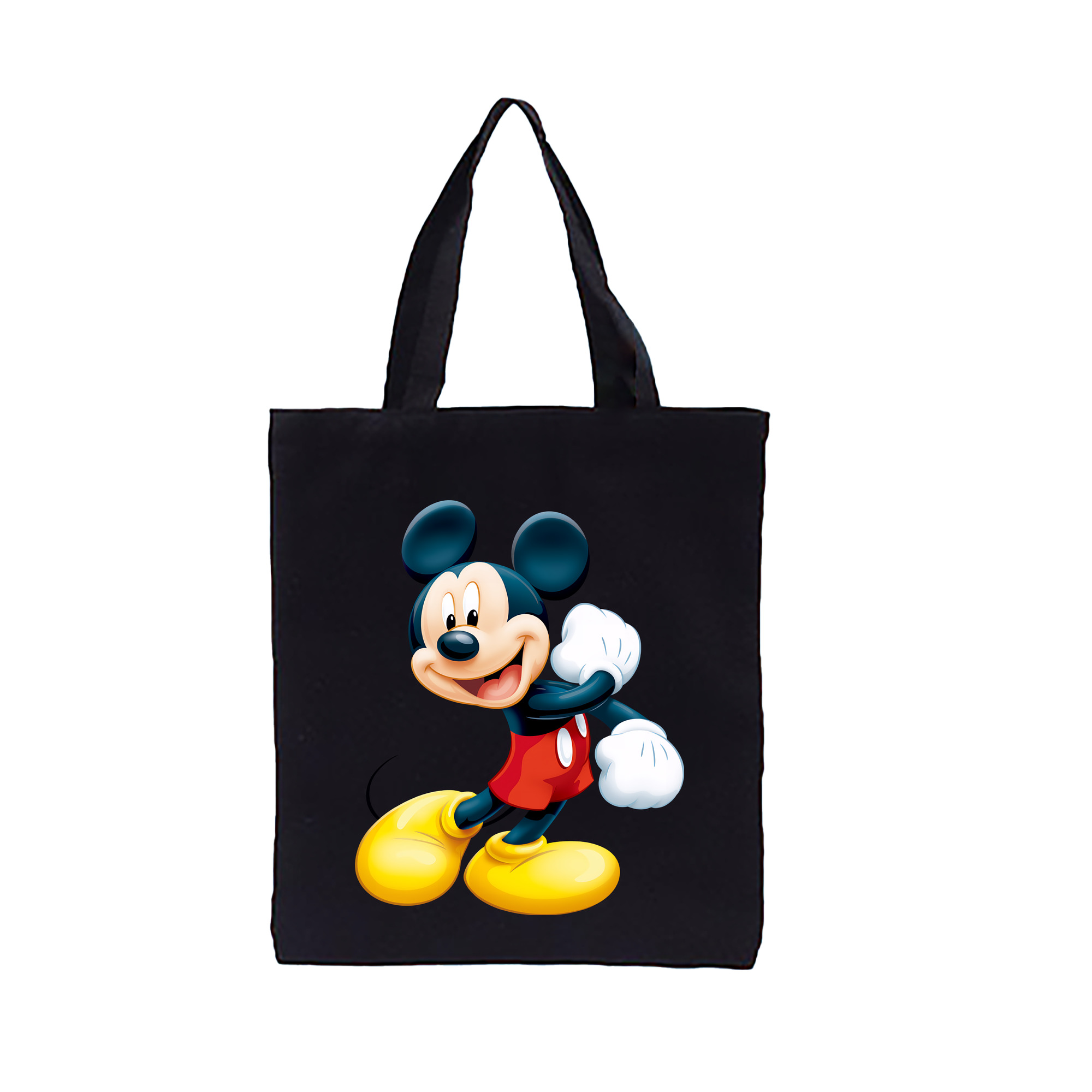 （画像用） ミッキーマウス Mickey Mouse 縦型キャンバス生地手提げバッグ　トートバッグ