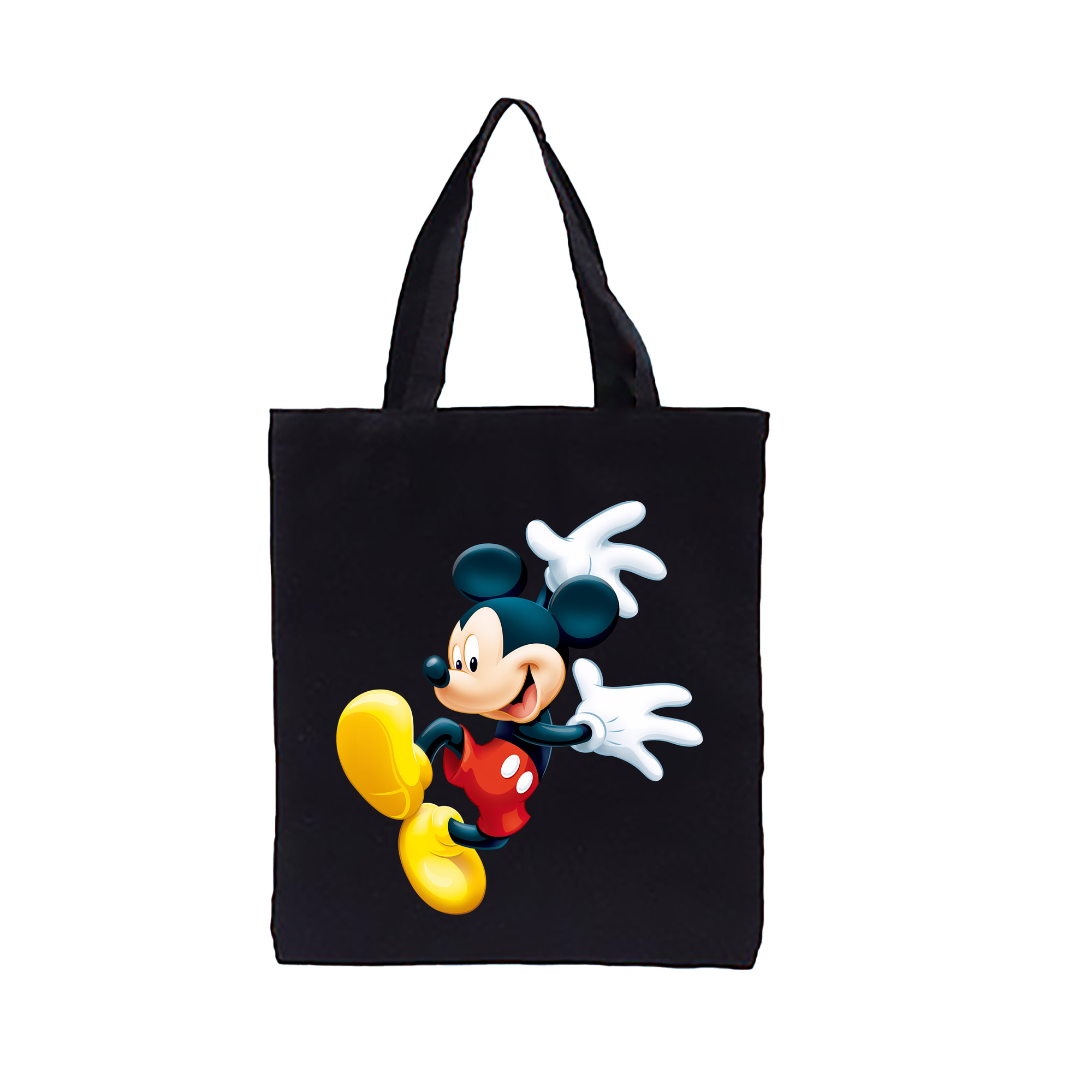 （画像用） ミッキーマウス Mickey Mouse 縦型キャンバス生地手提げバッグ　トートバッグ