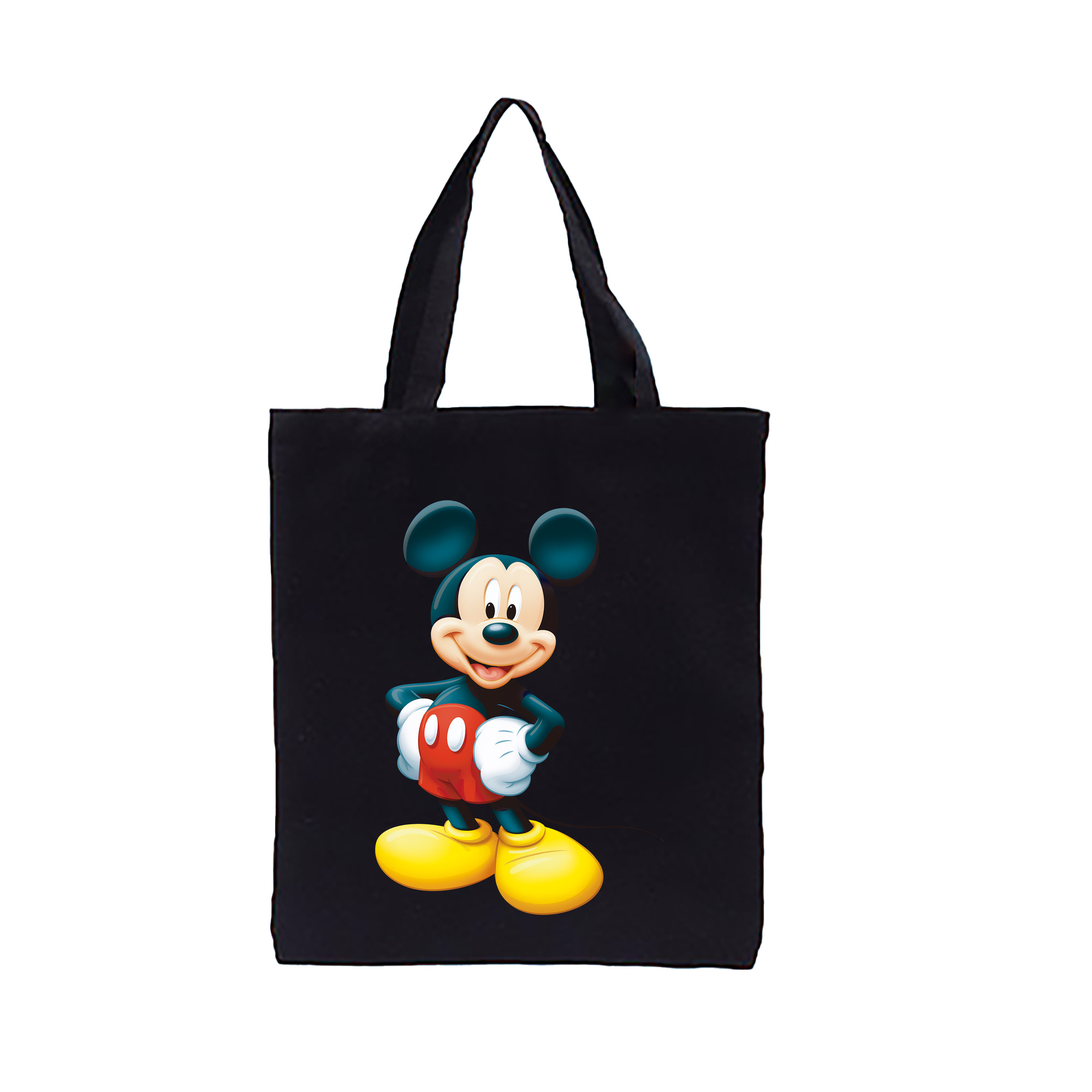 （画像用） ミッキーマウス Mickey Mouse 縦型キャンバス生地手提げバッグ　トートバッグ