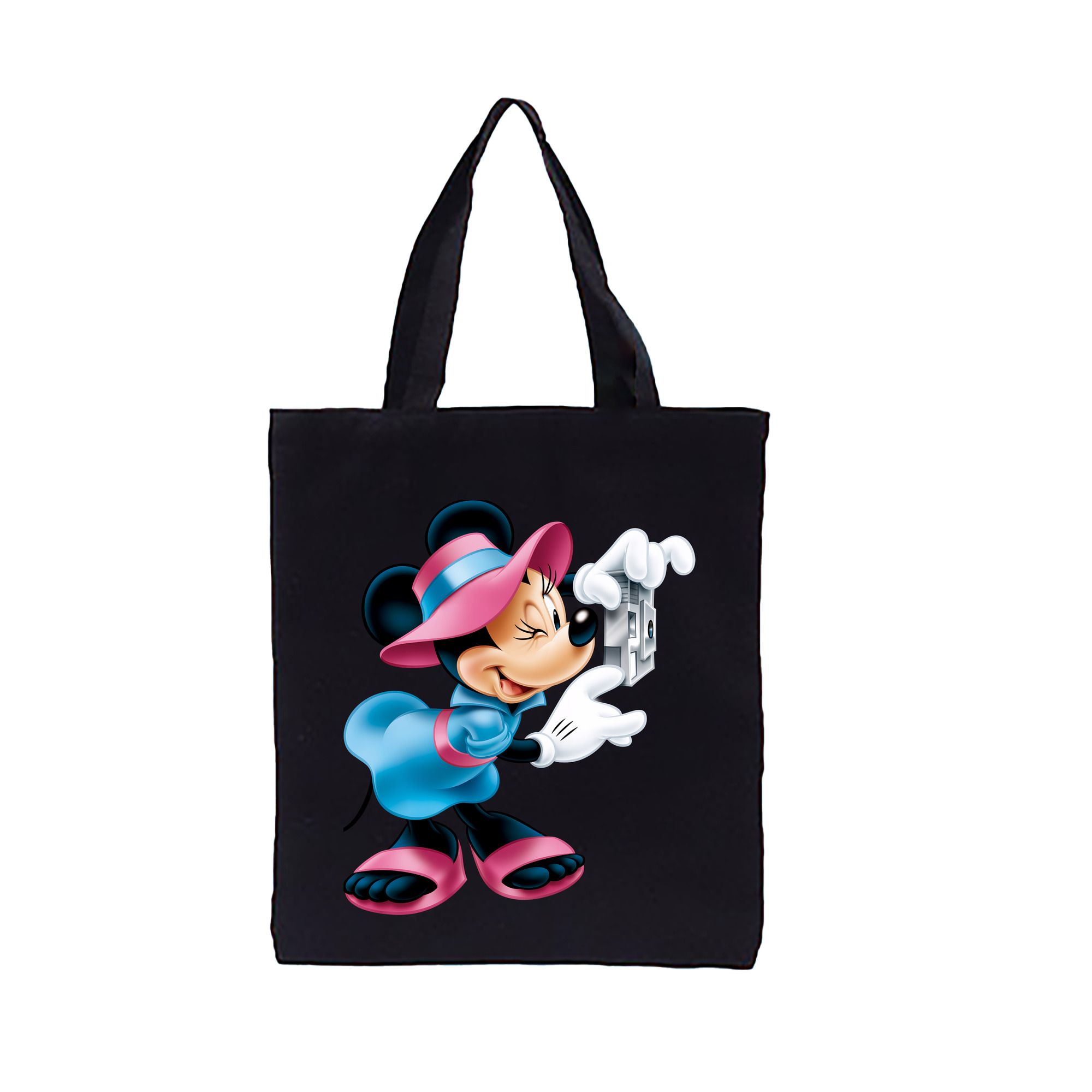 （画像用） ミッキーマウス Mickey Mouse 縦型キャンバス生地手提げバッグ　トートバッグ