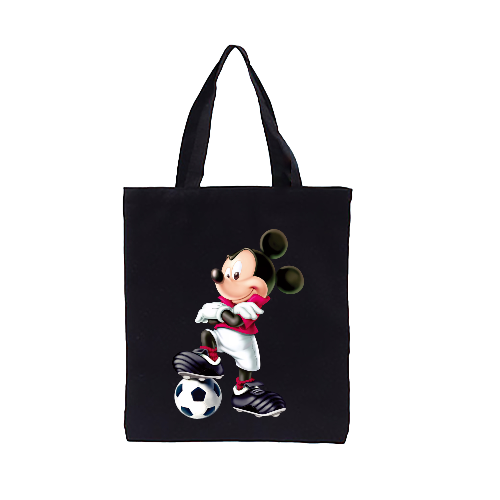 （画像用） ミッキーマウス Mickey Mouse 縦型キャンバス生地手提げバッグ　トートバッグ
