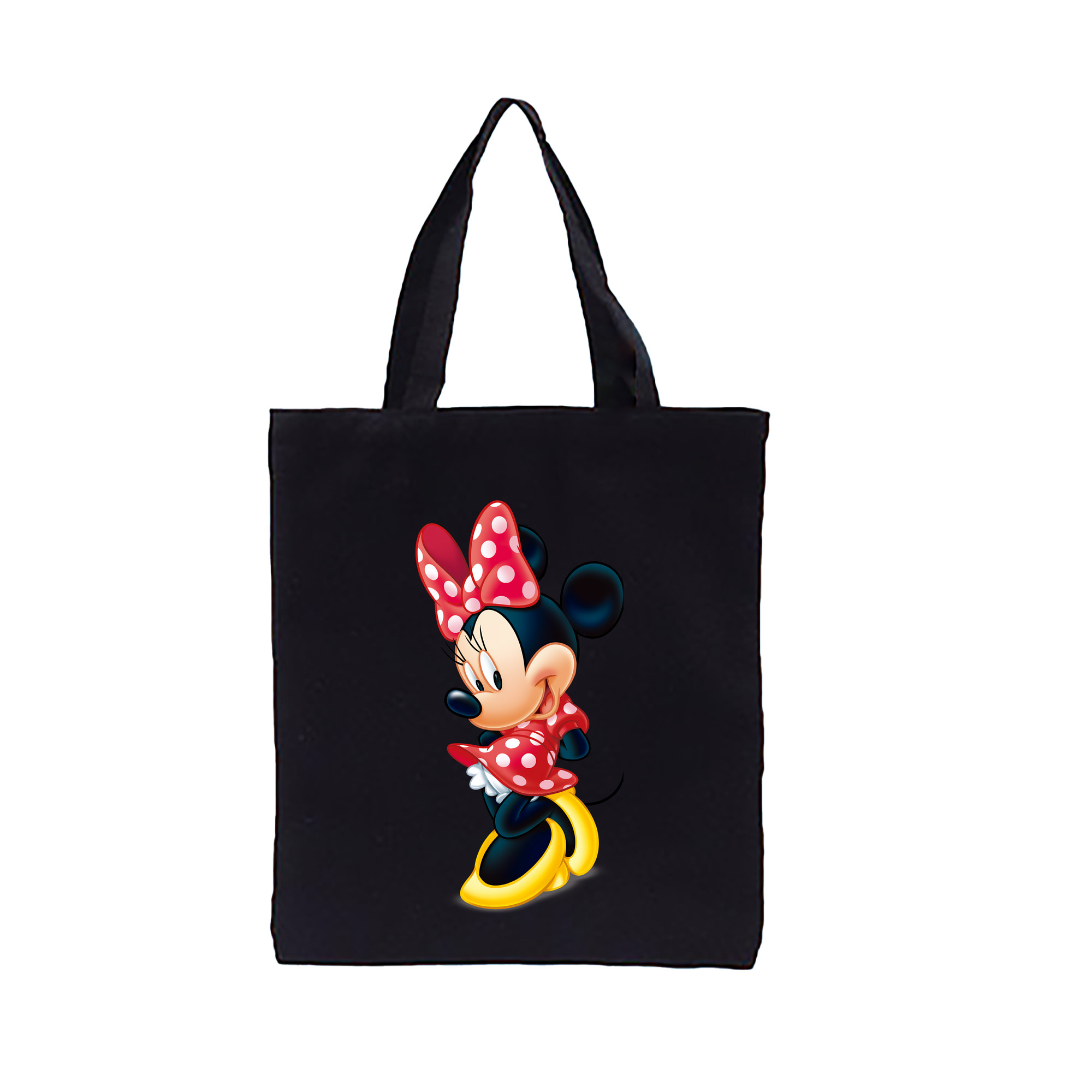 （画像用） ミッキーマウス Mickey Mouse 縦型キャンバス生地手提げバッグ　トートバッグ