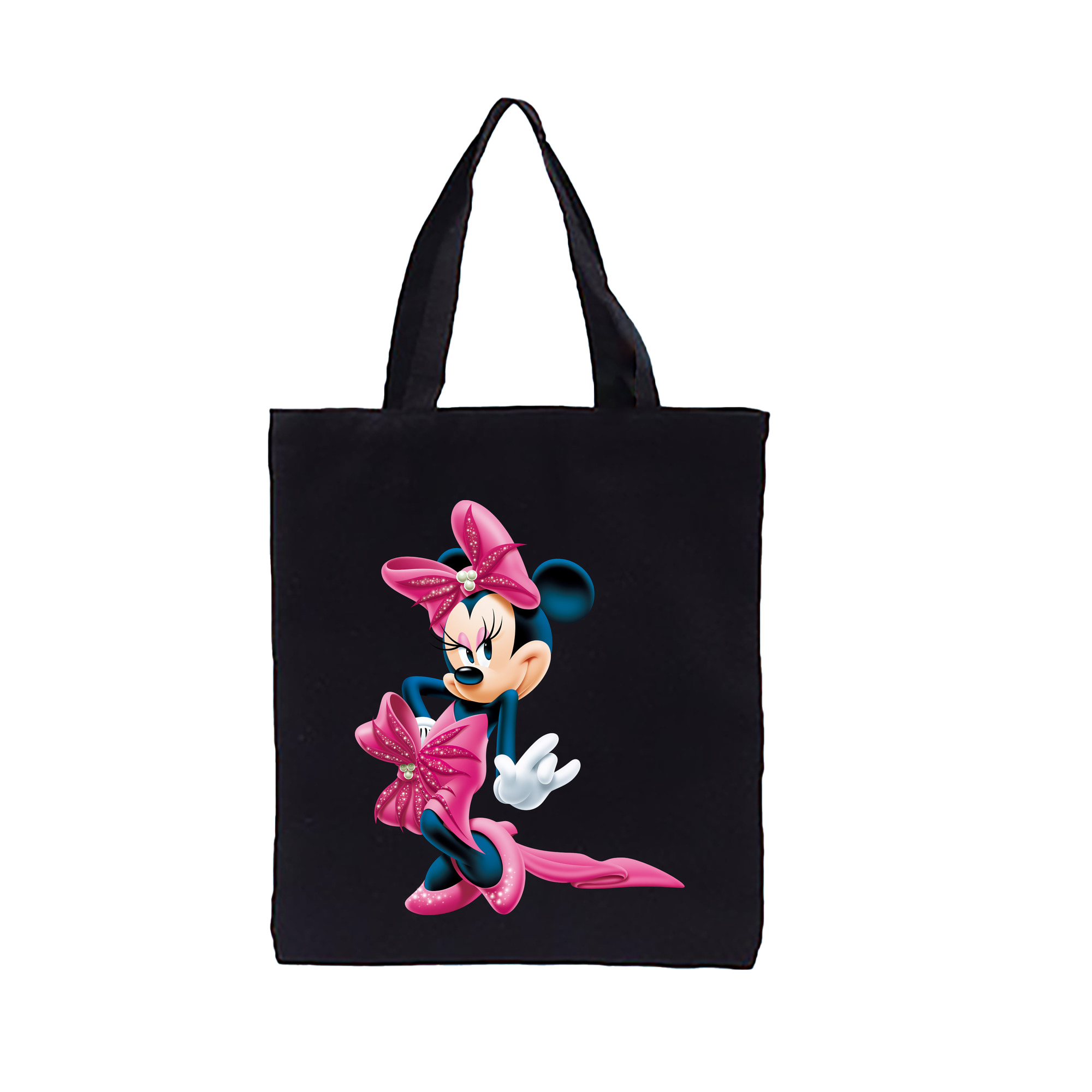 （画像用） ミッキーマウス Mickey Mouse 縦型キャンバス生地手提げバッグ　トートバッグ