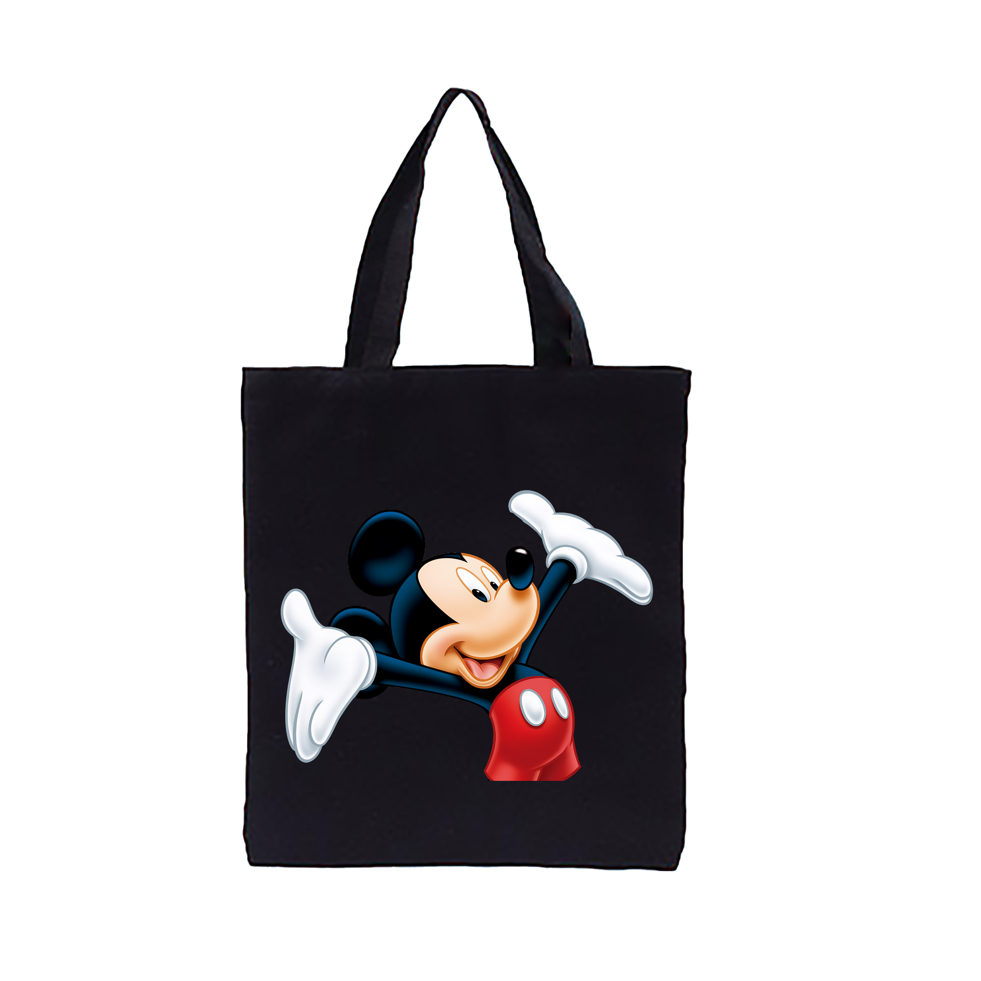 （画像用） ミッキーマウス Mickey Mouse 縦型キャンバス生地手提げバッグ　トートバッグ