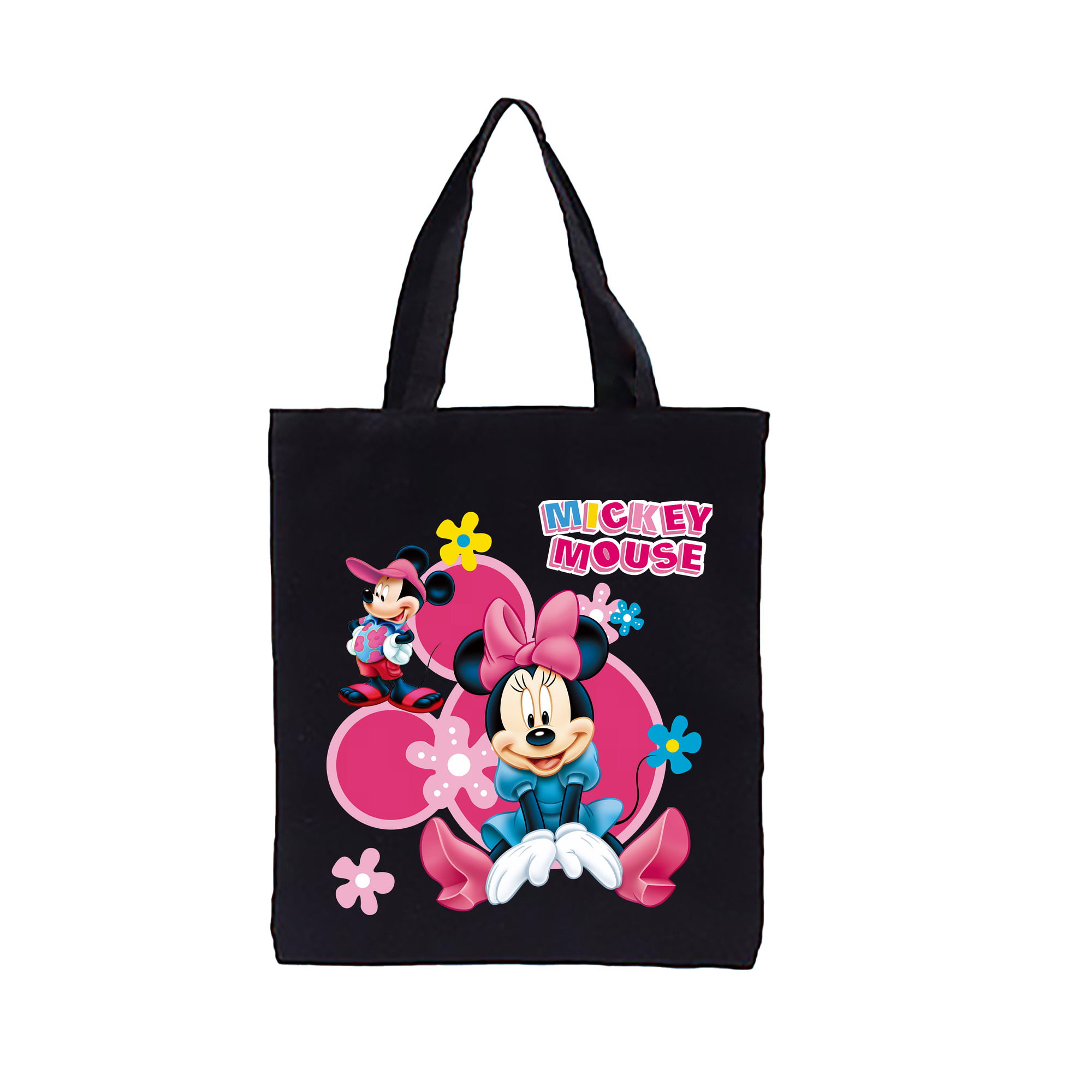 （画像用） ミッキーマウス Mickey Mouse 縦型キャンバス生地手提げバッグ　トートバッグ