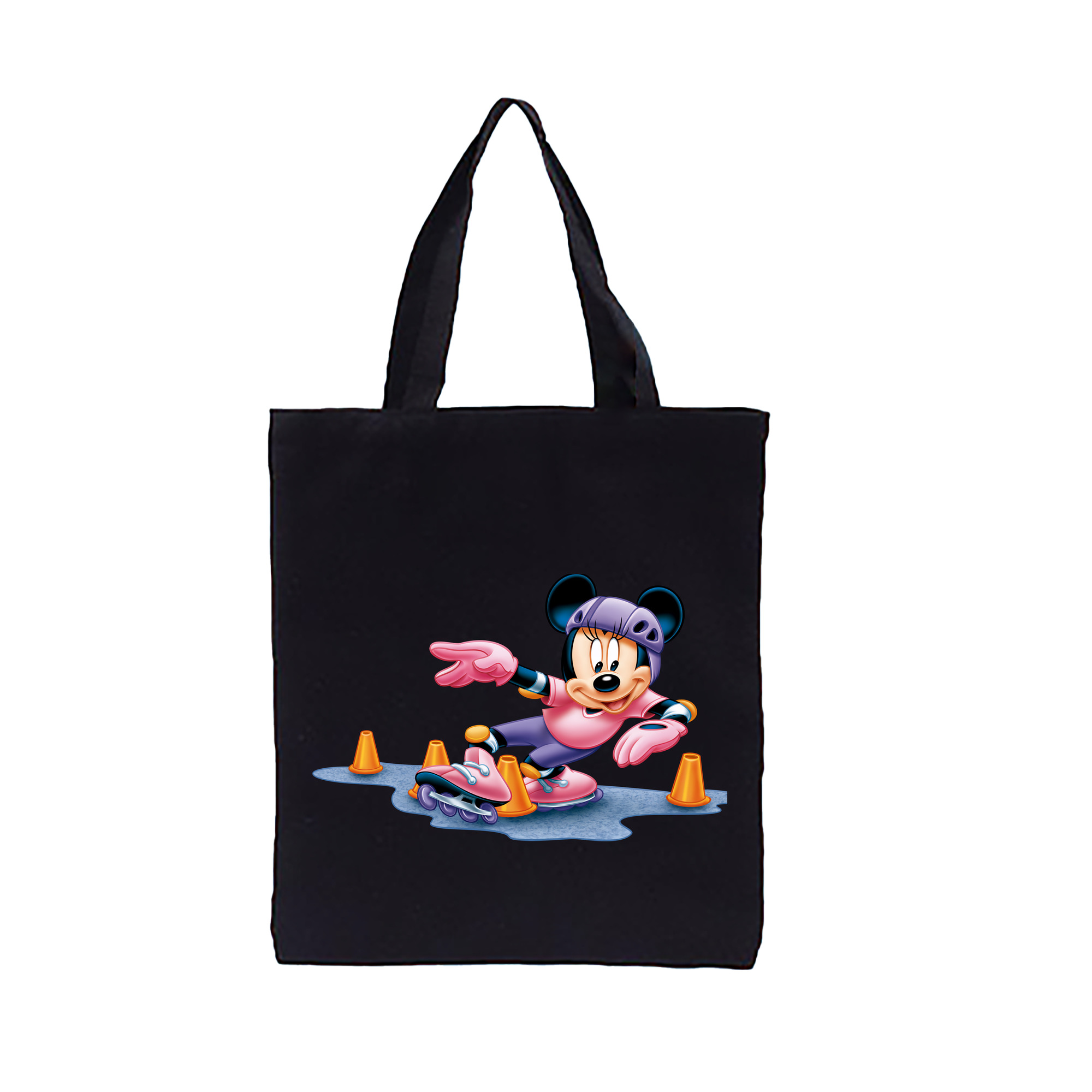 （画像用） ミッキーマウス Mickey Mouse 縦型キャンバス生地手提げバッグ　トートバッグ
