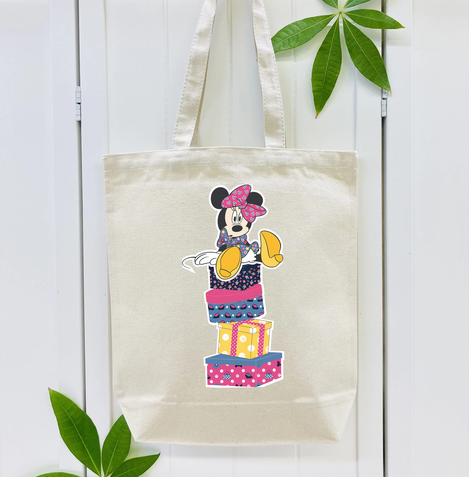 ミッキーマウス Mickey Mouse 縦型キャンバス生地手提げバッグ　トートバッグ