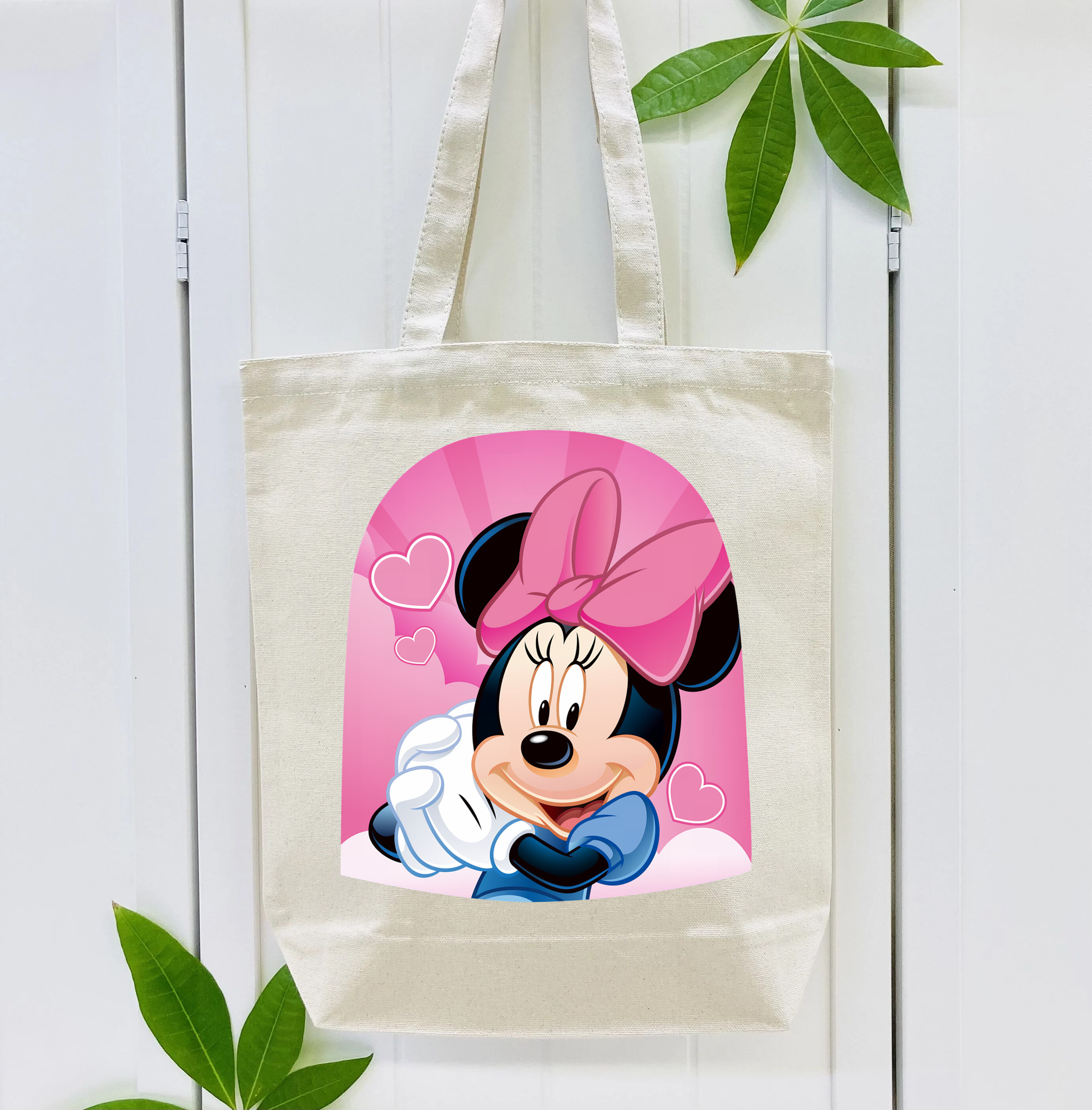 ミッキーマウス Mickey Mouse 縦型キャンバス生地手提げバッグ　トートバッグ