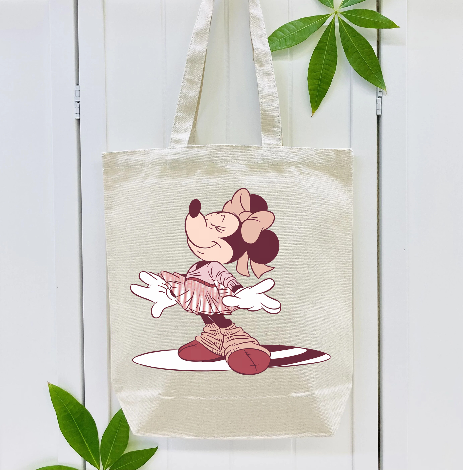 ミッキーマウス Mickey Mouse 縦型キャンバス生地手提げバッグ　トートバッグ