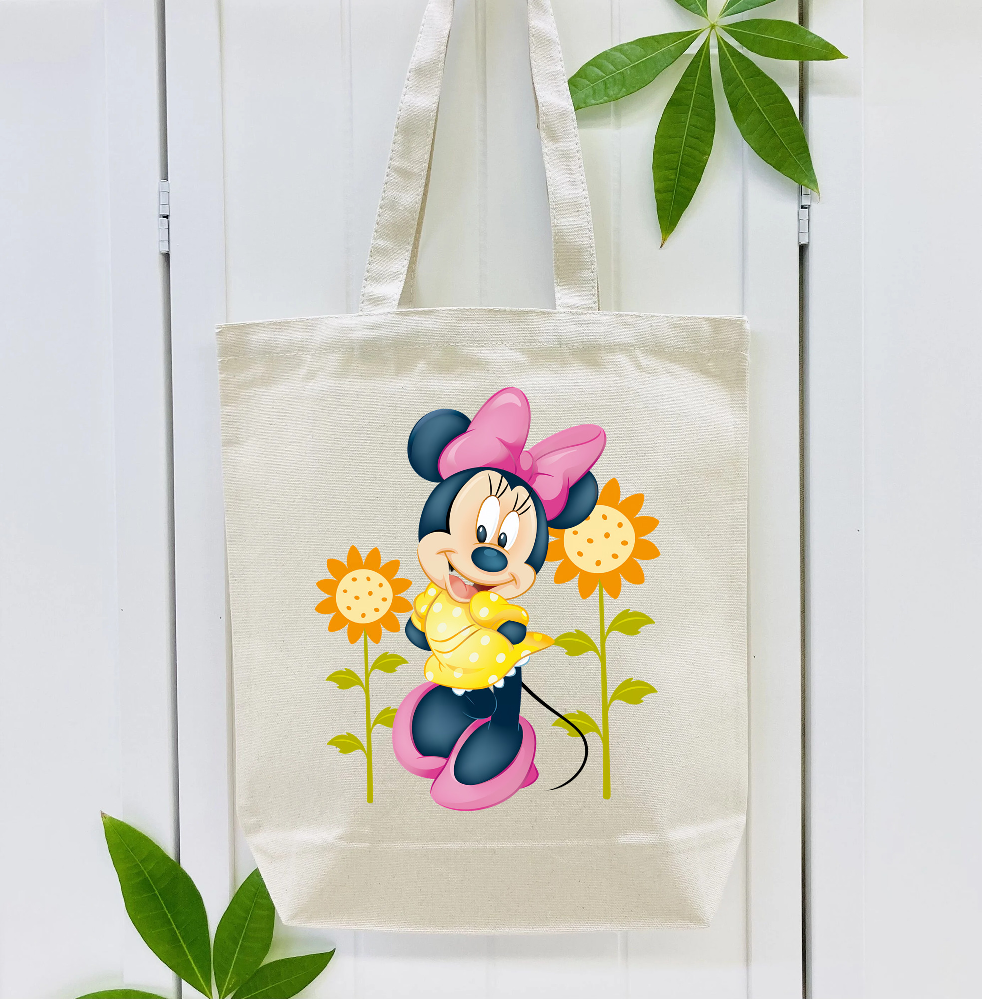 ミッキーマウス Mickey Mouse 縦型キャンバス生地手提げバッグ　トートバッグ
