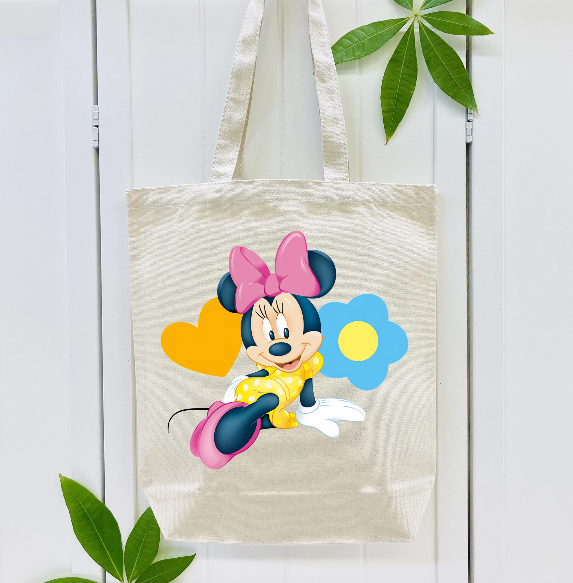 ミッキーマウス Mickey Mouse 縦型キャンバス生地手提げバッグ　トートバッグ
