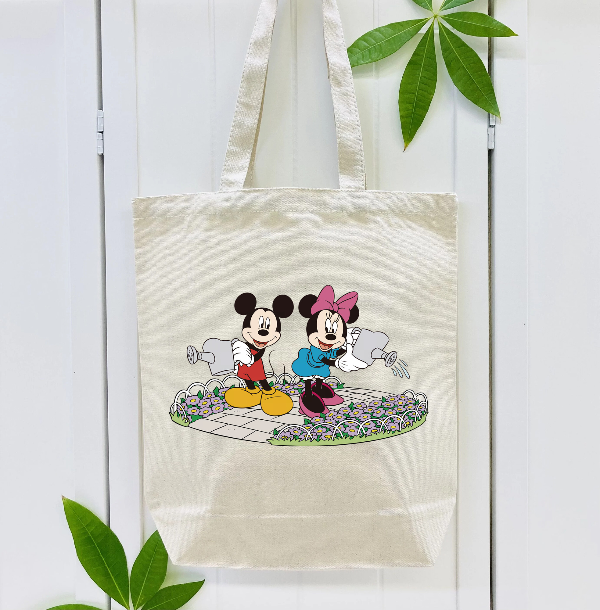 ミッキーマウス Mickey Mouse 縦型キャンバス生地手提げバッグ　トートバッグ
