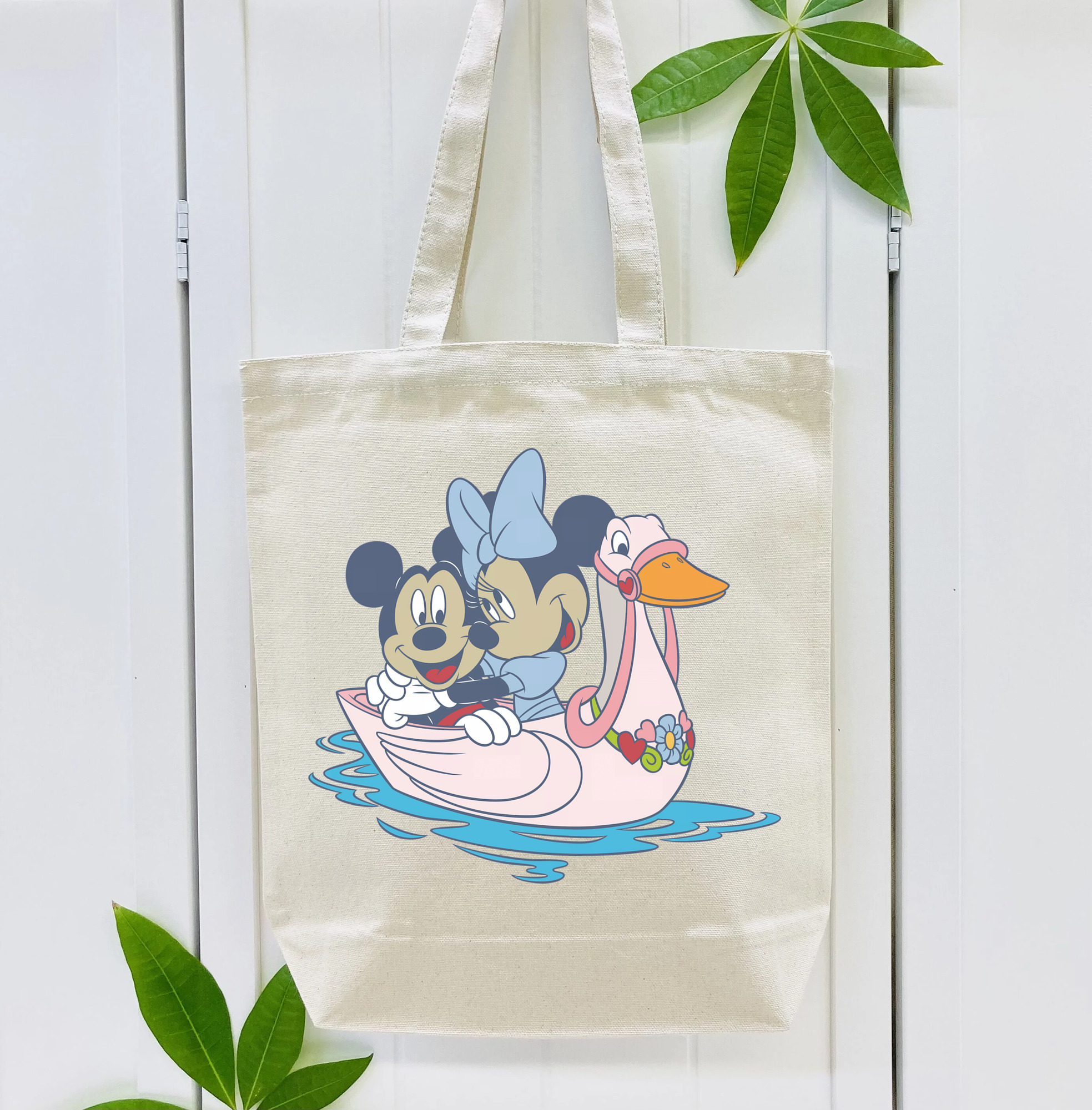ミッキーマウス Mickey Mouse 縦型キャンバス生地手提げバッグ　トートバッグ