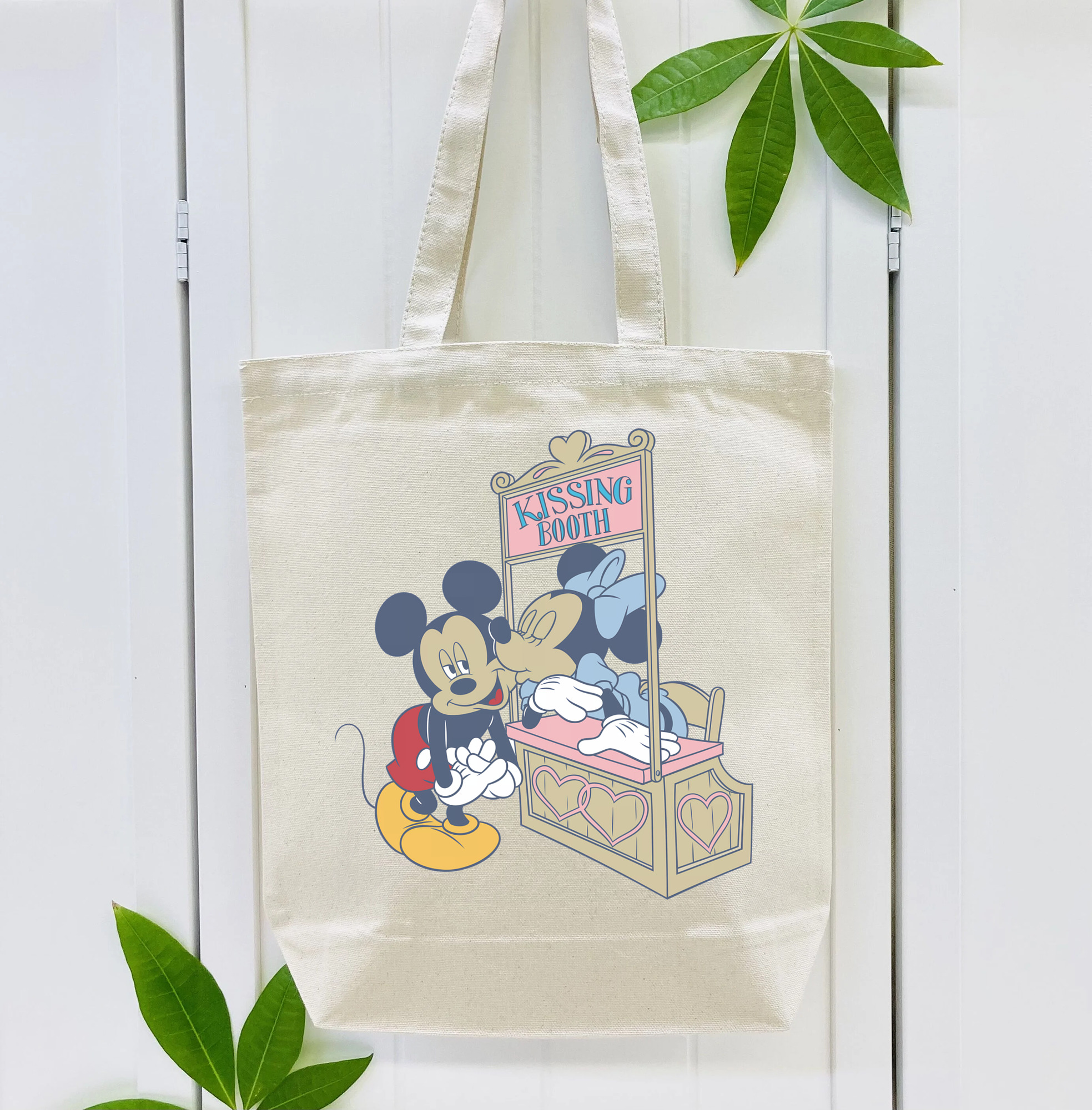 ミッキーマウス Mickey Mouse 縦型キャンバス生地手提げバッグ　トートバッグ