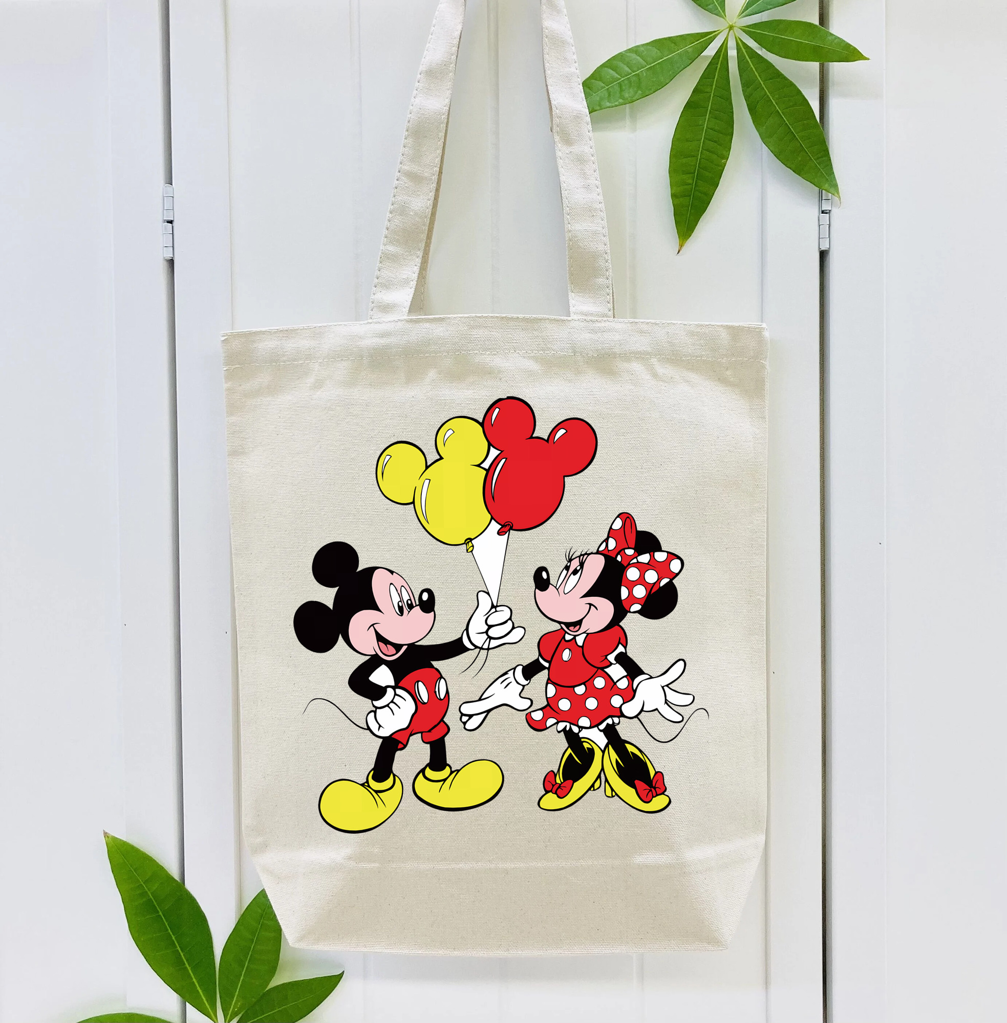 ミッキーマウス Mickey Mouse 縦型キャンバス生地手提げバッグ　トートバッグ