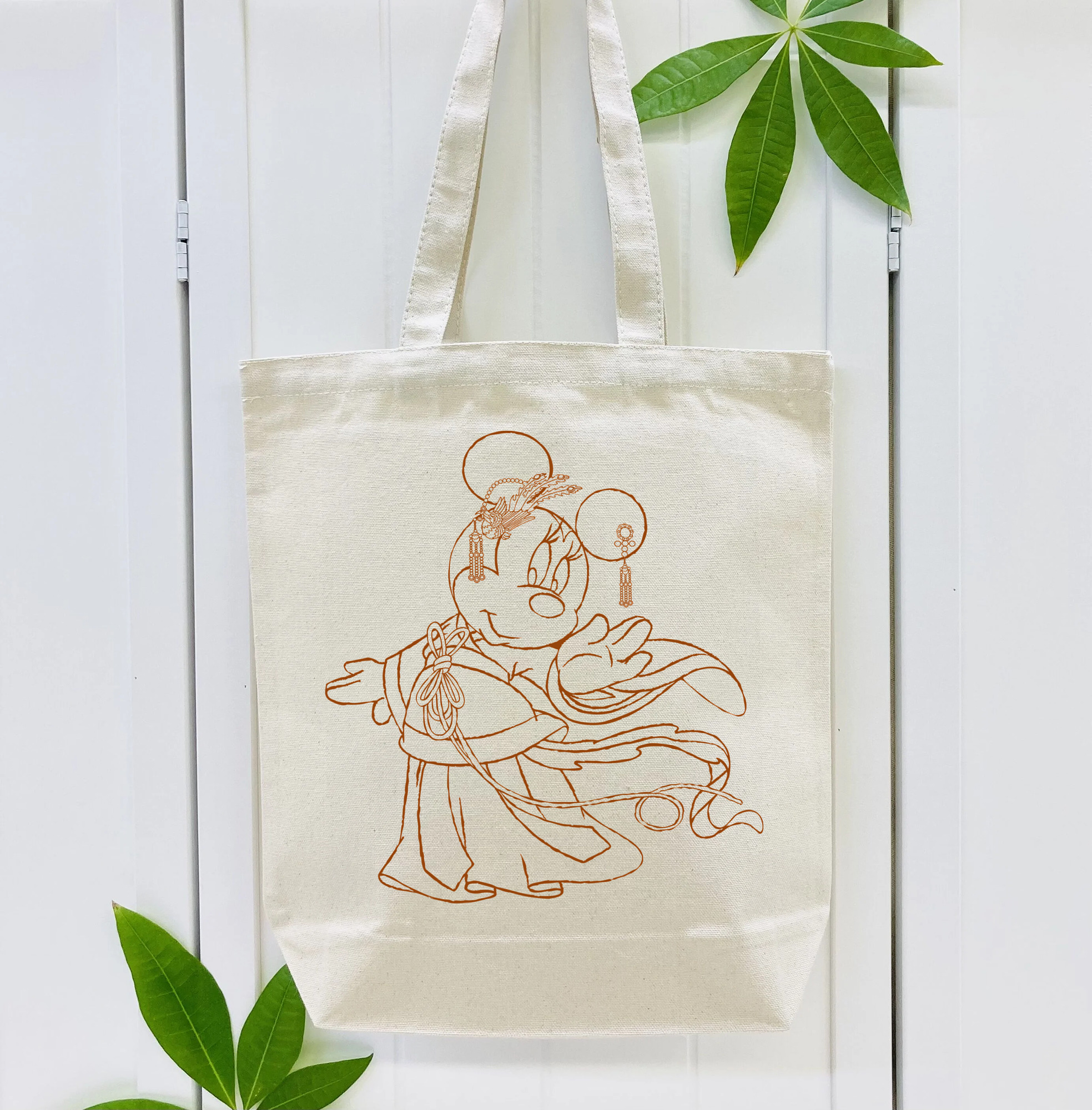 ミッキーマウス Mickey Mouse 縦型キャンバス生地手提げバッグ　トートバッグ