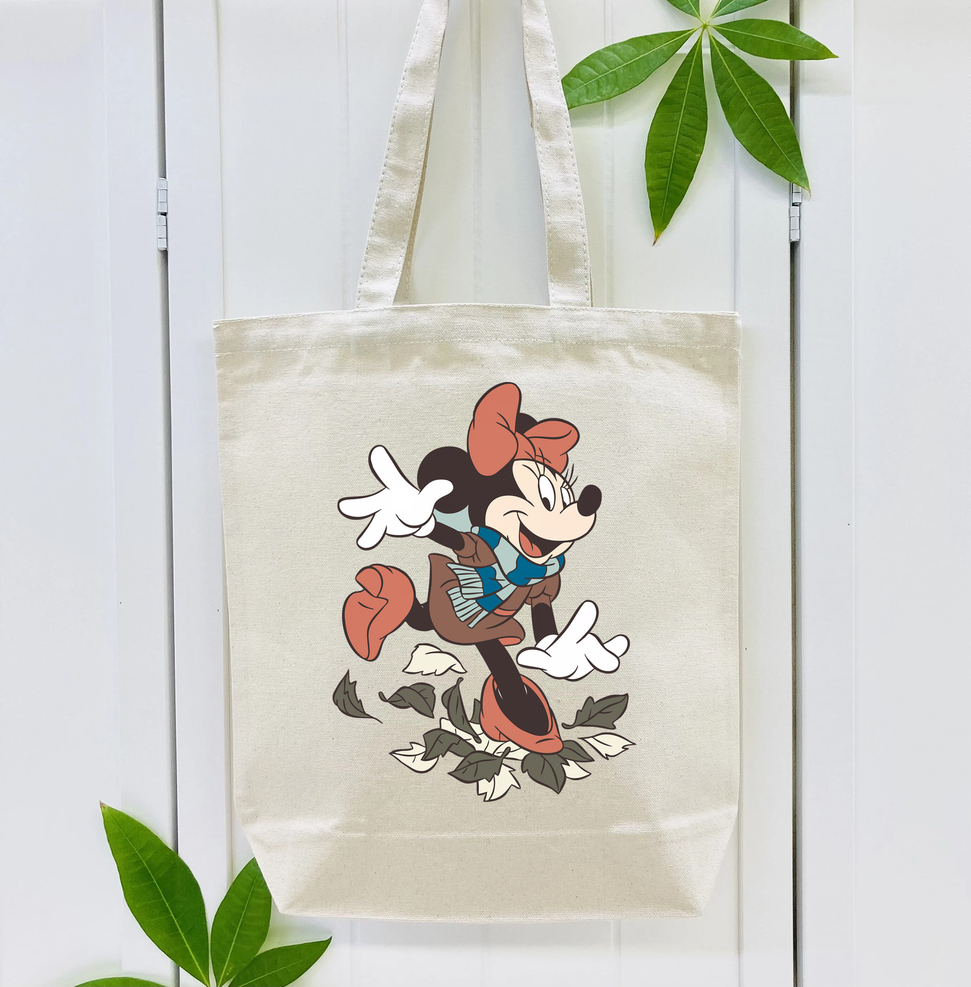 ミッキーマウス Mickey Mouse 縦型キャンバス生地手提げバッグ　トートバッグ