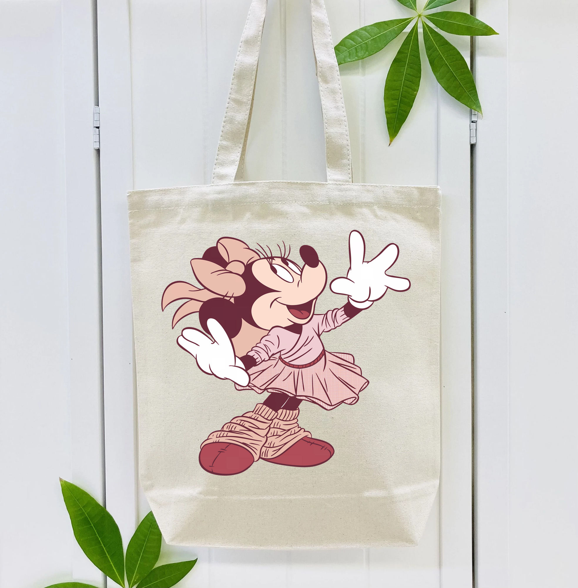 ミッキーマウス Mickey Mouse 縦型キャンバス生地手提げバッグ　トートバッグ
