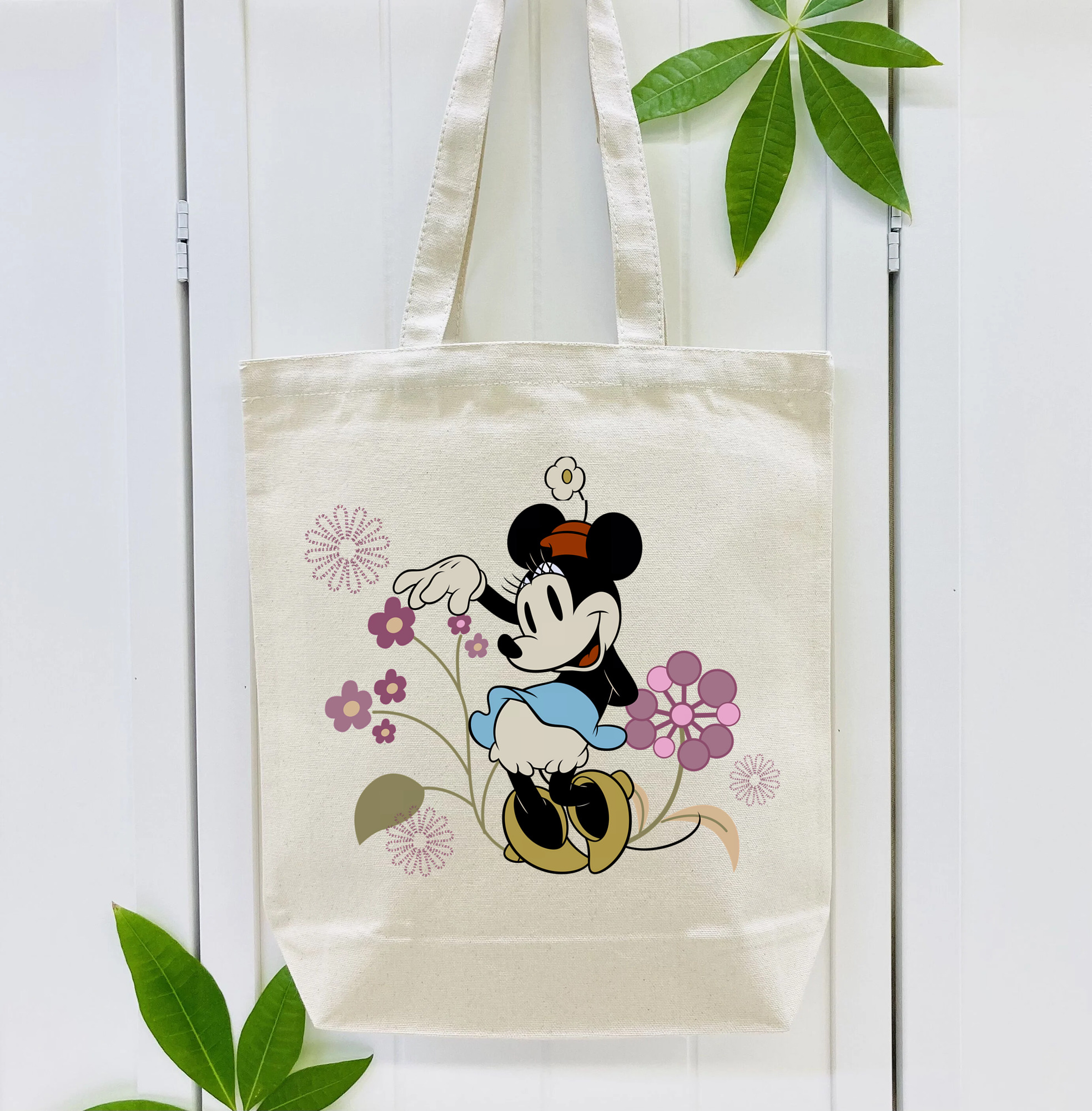 ミッキーマウス Mickey Mouse 縦型キャンバス生地手提げバッグ　トートバッグ