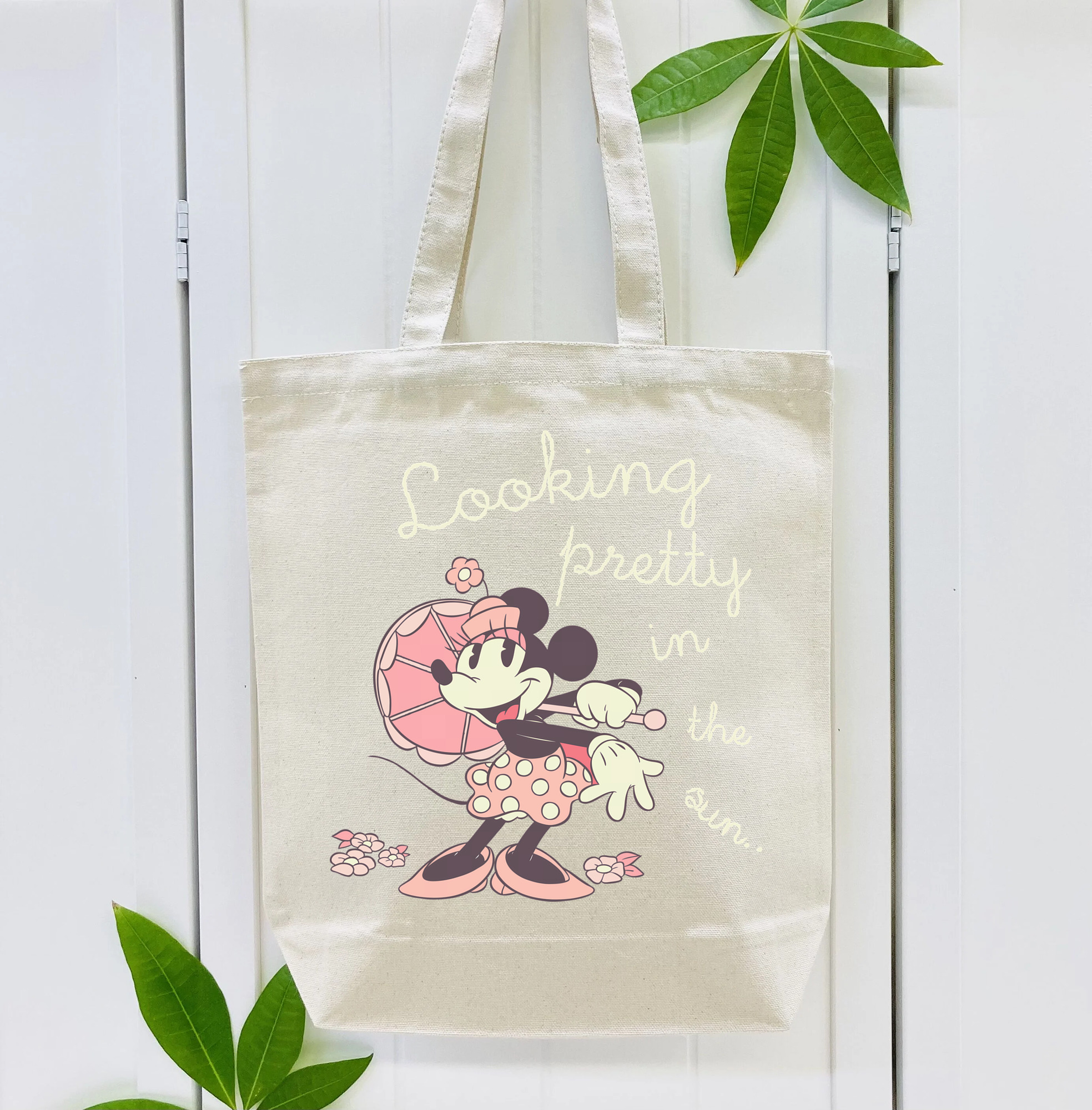 ミッキーマウス Mickey Mouse 縦型キャンバス生地手提げバッグ　トートバッグ