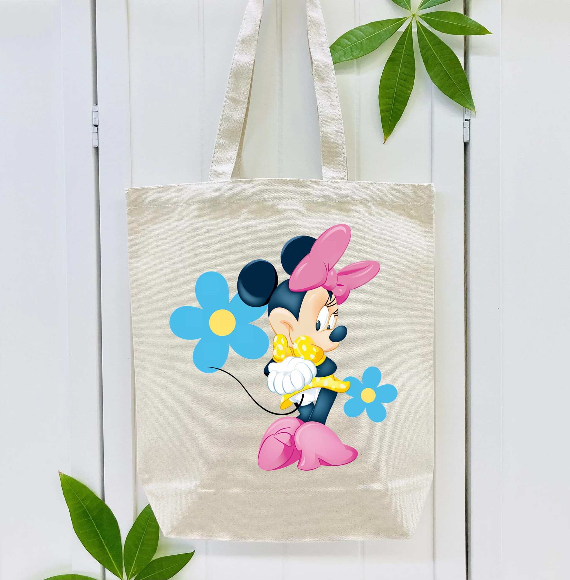 ミッキーマウス Mickey Mouse 縦型キャンバス生地手提げバッグ　トートバッグ