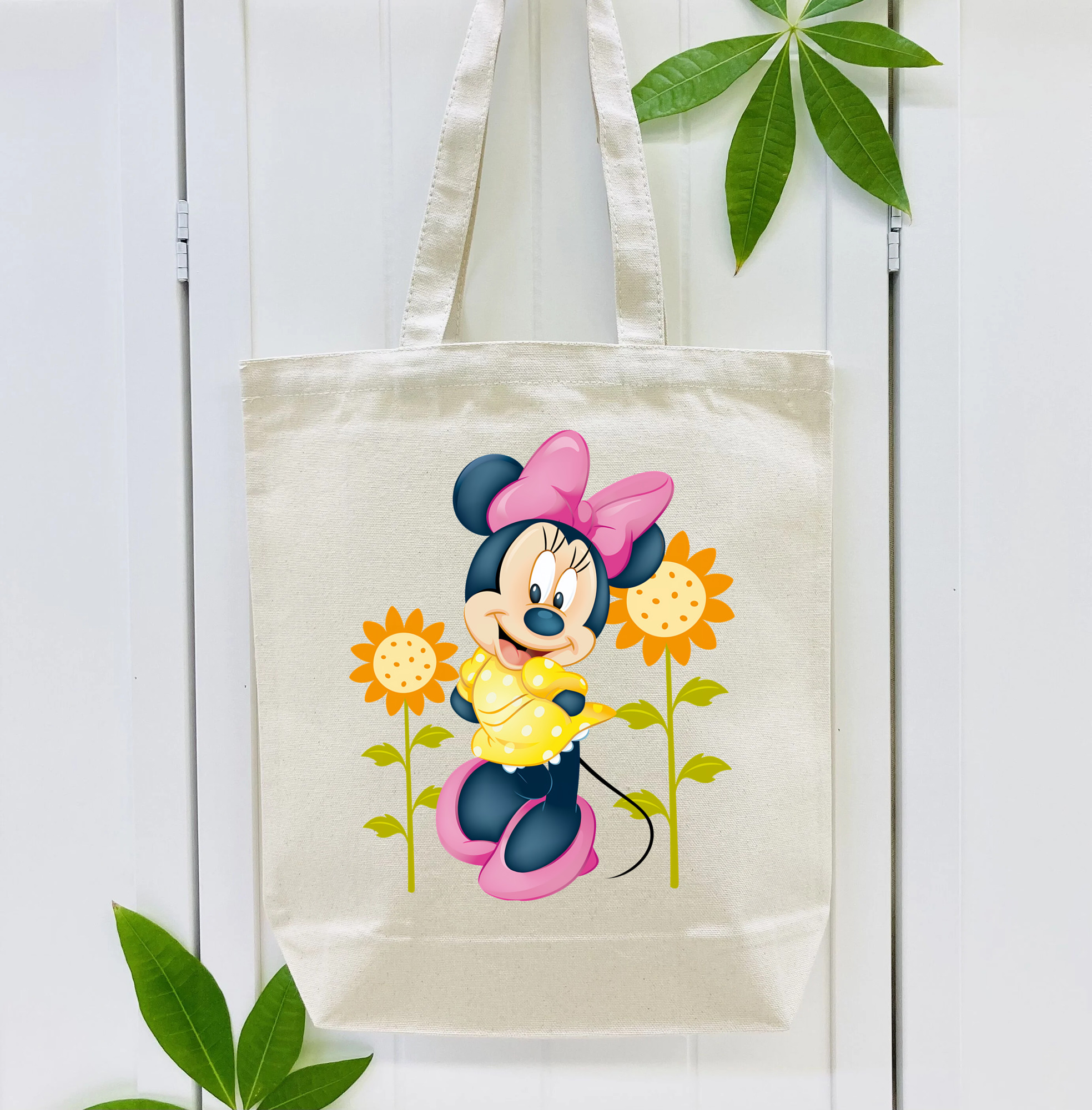 ミッキーマウス Mickey Mouse 縦型キャンバス生地手提げバッグ　トートバッグ