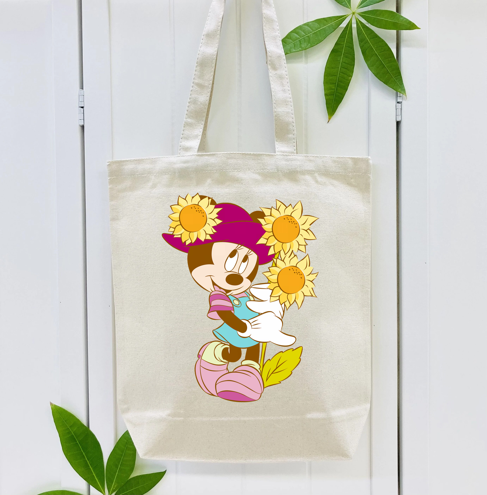 ミッキーマウス Mickey Mouse 縦型キャンバス生地手提げバッグ　トートバッグ