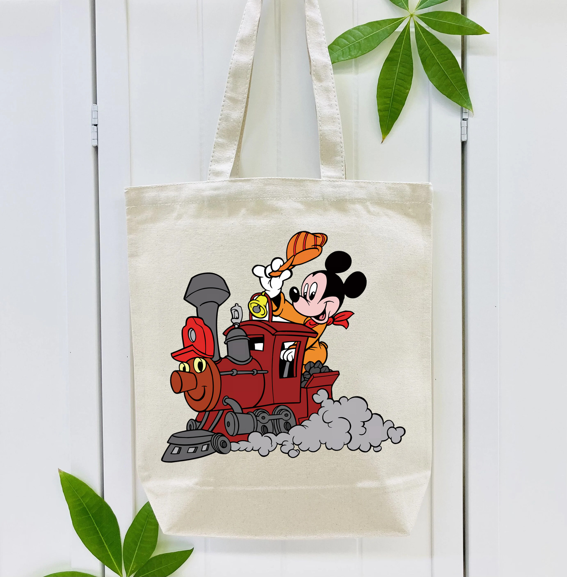ミッキーマウス Mickey Mouse 縦型キャンバス生地手提げバッグ　トートバッグ