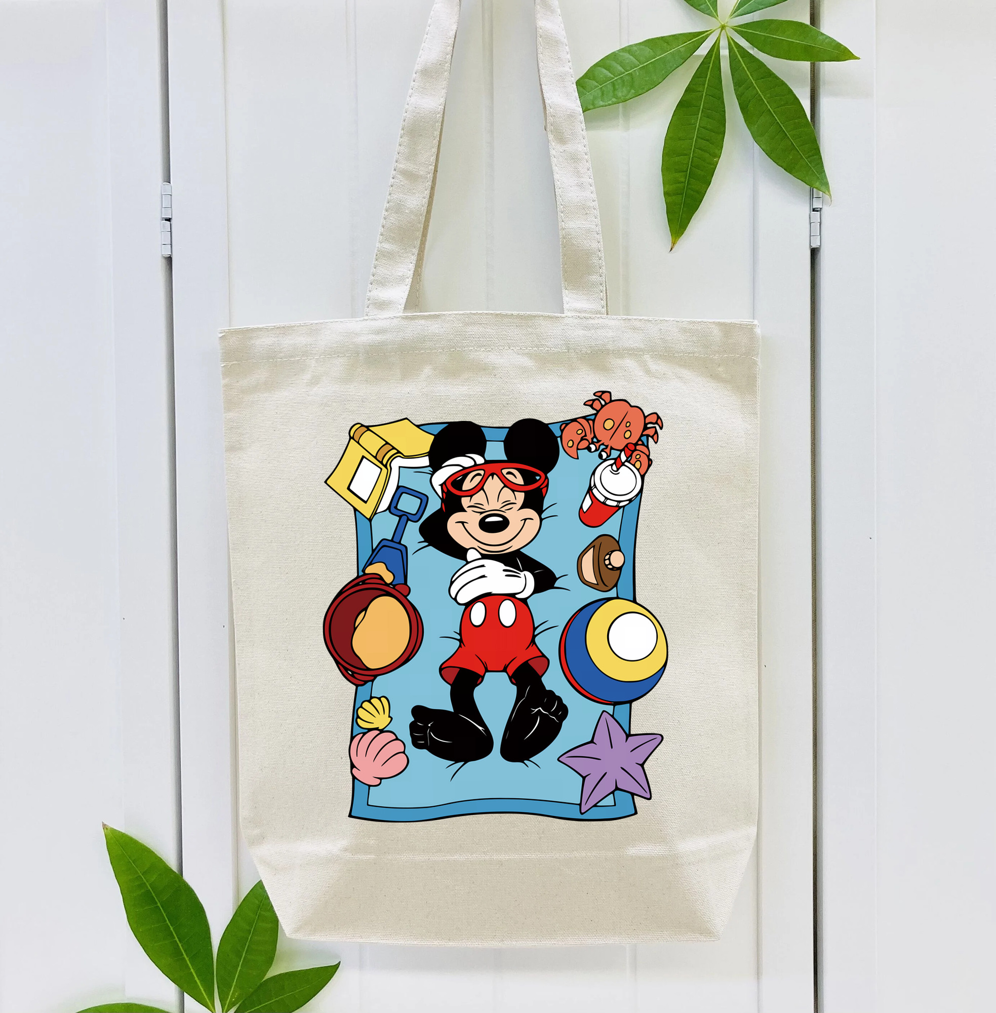 ミッキーマウス Mickey Mouse 縦型キャンバス生地手提げバッグ　トートバッグ
