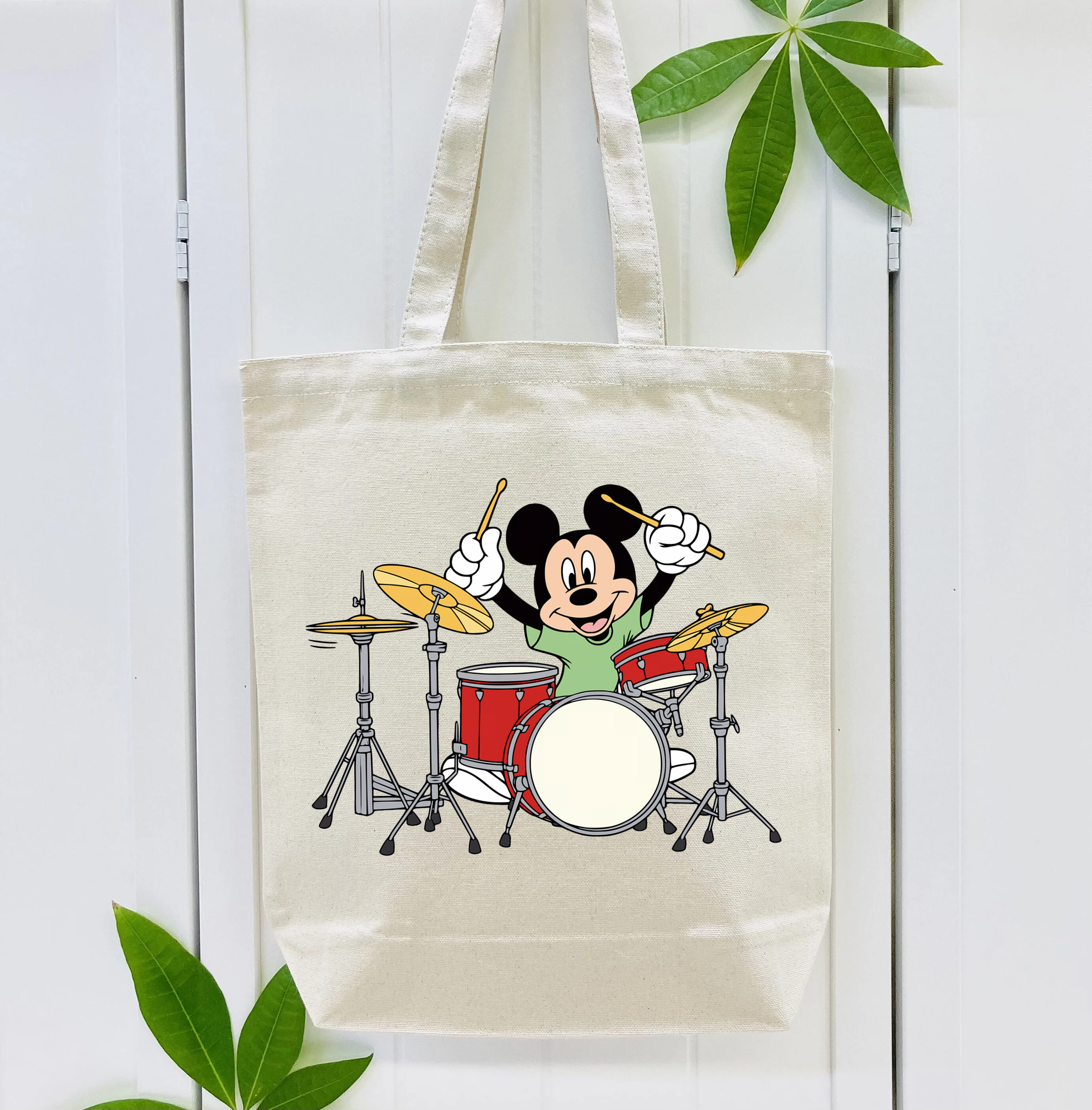 ミッキーマウス Mickey Mouse 縦型キャンバス生地手提げバッグ　トートバッグ